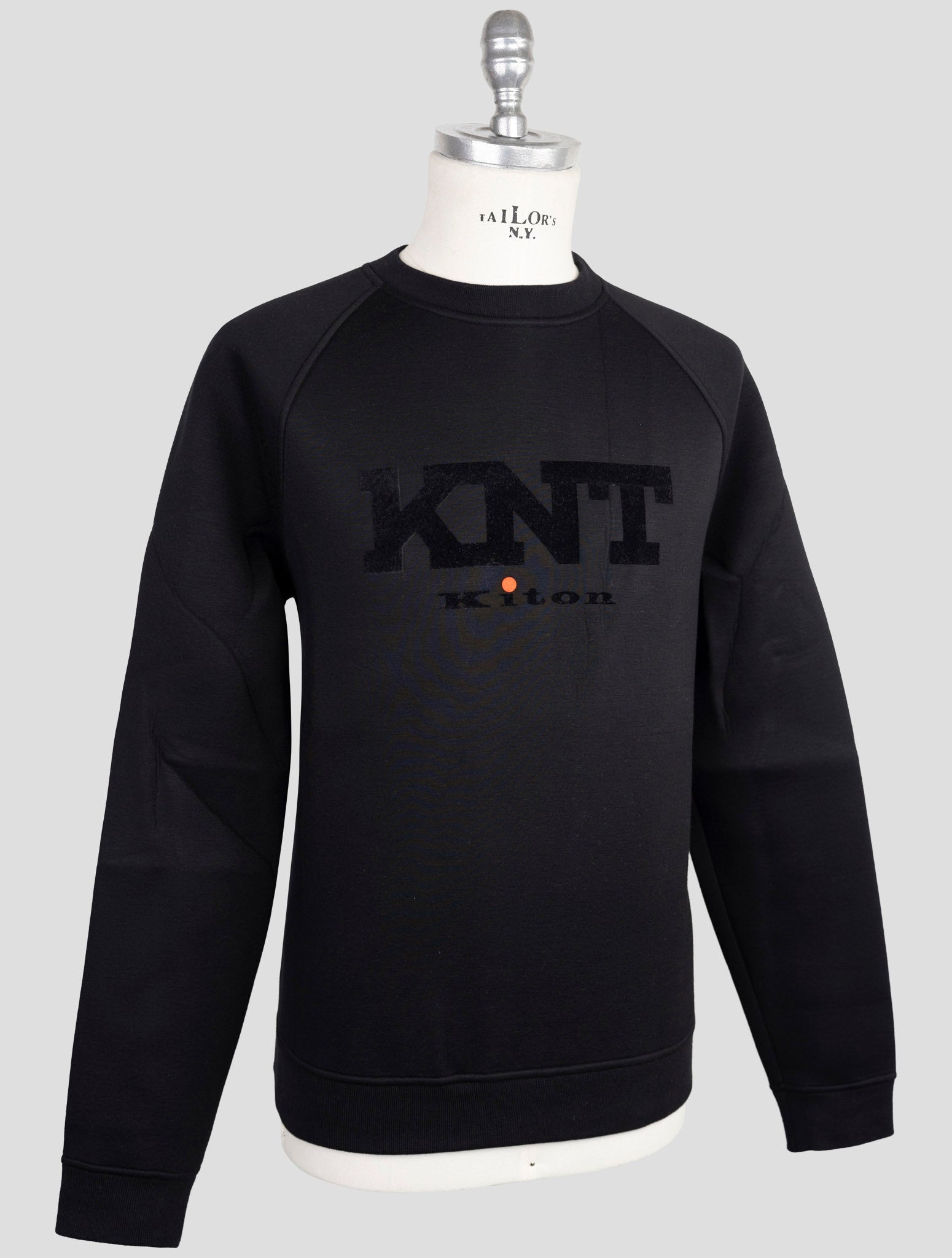 Kiton Knt Black Viscose Ea Sweater Crewneck