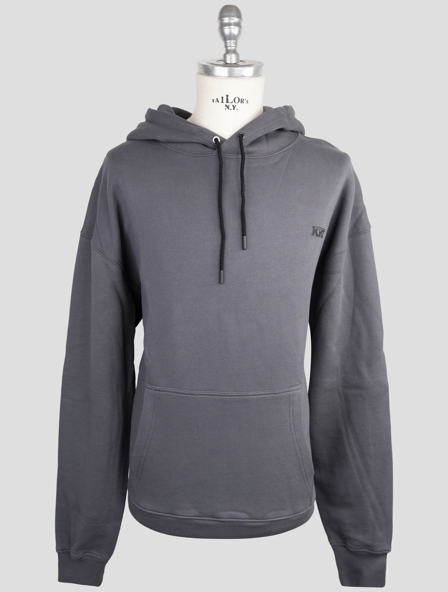 Kiton Knt Gray Cotton Sweater Hoodie