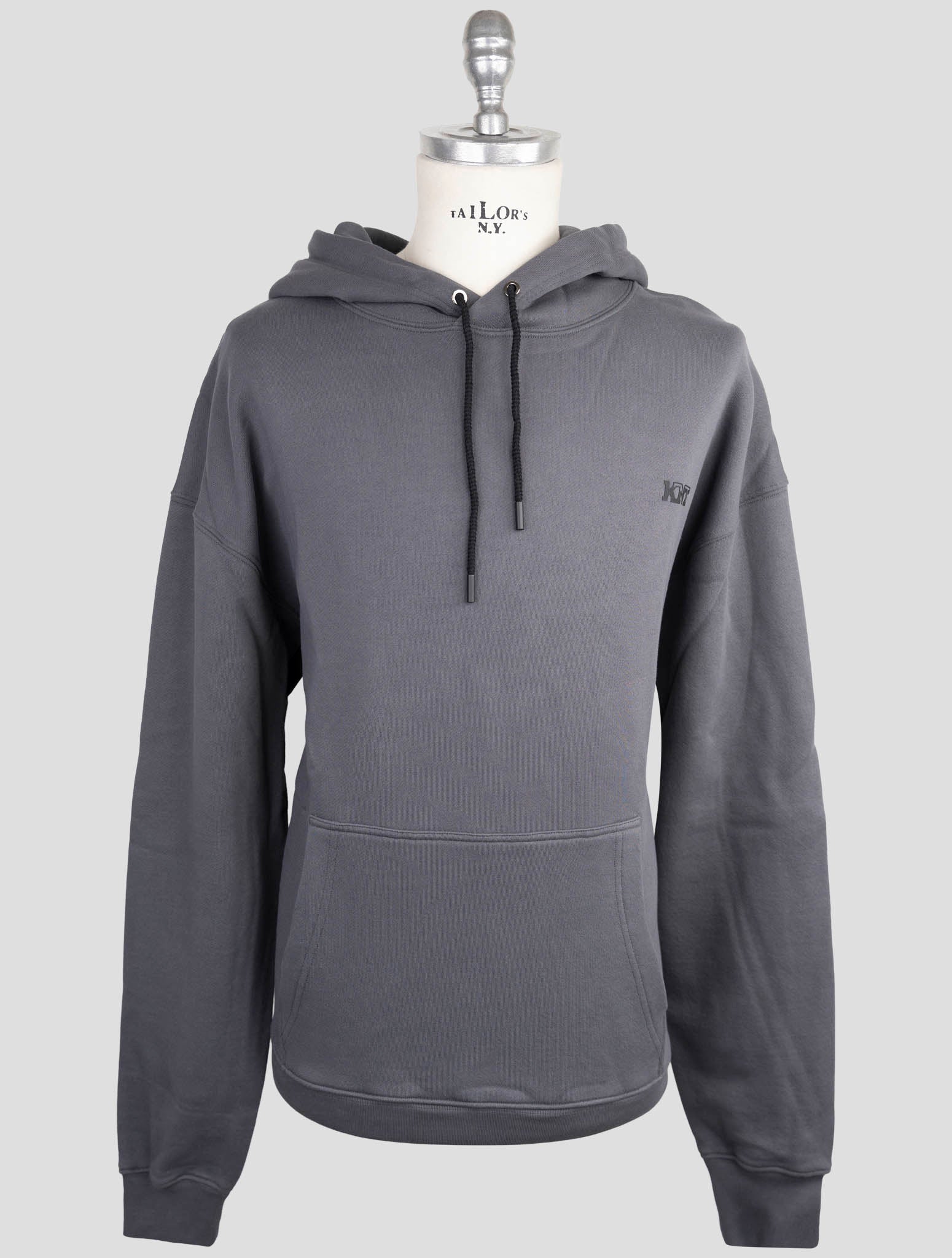 Kiton Knt Gray Cotton Sweater Hoodie