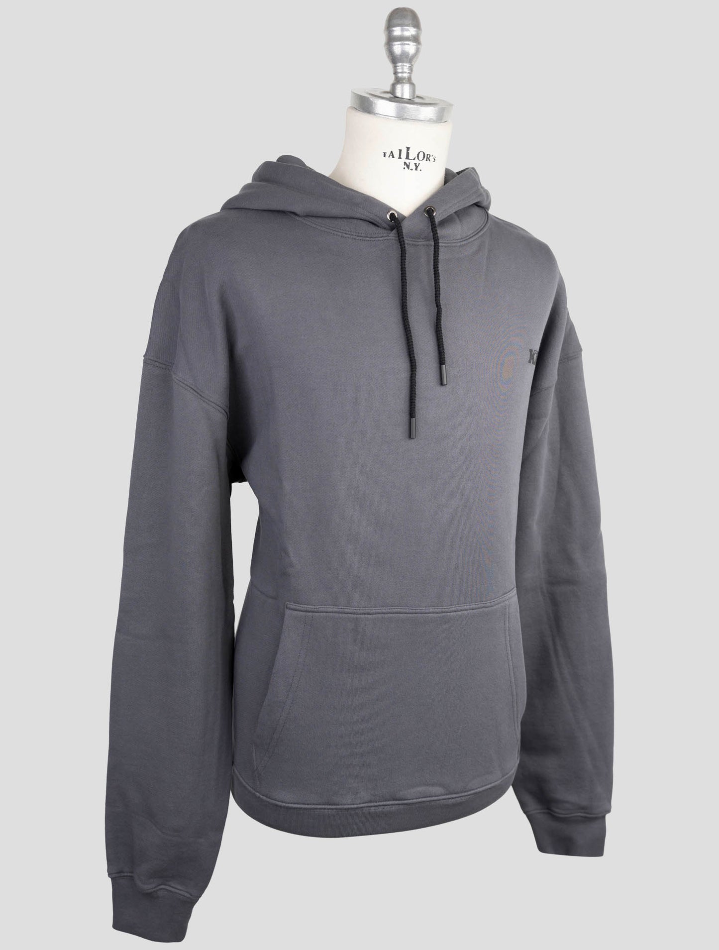 Kiton Knt Gray Cotton Sweater Hoodie