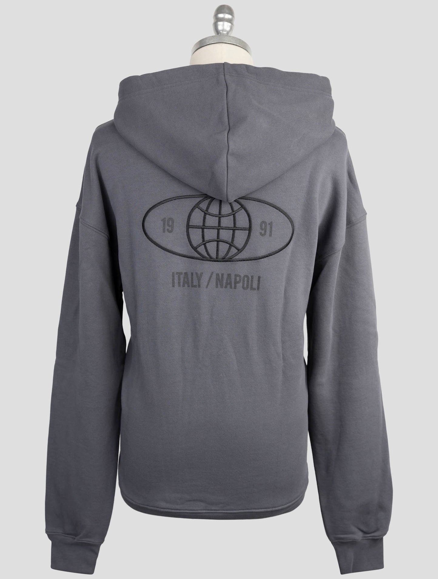 Kiton Knt Gray Cotton Sweater Hoodie