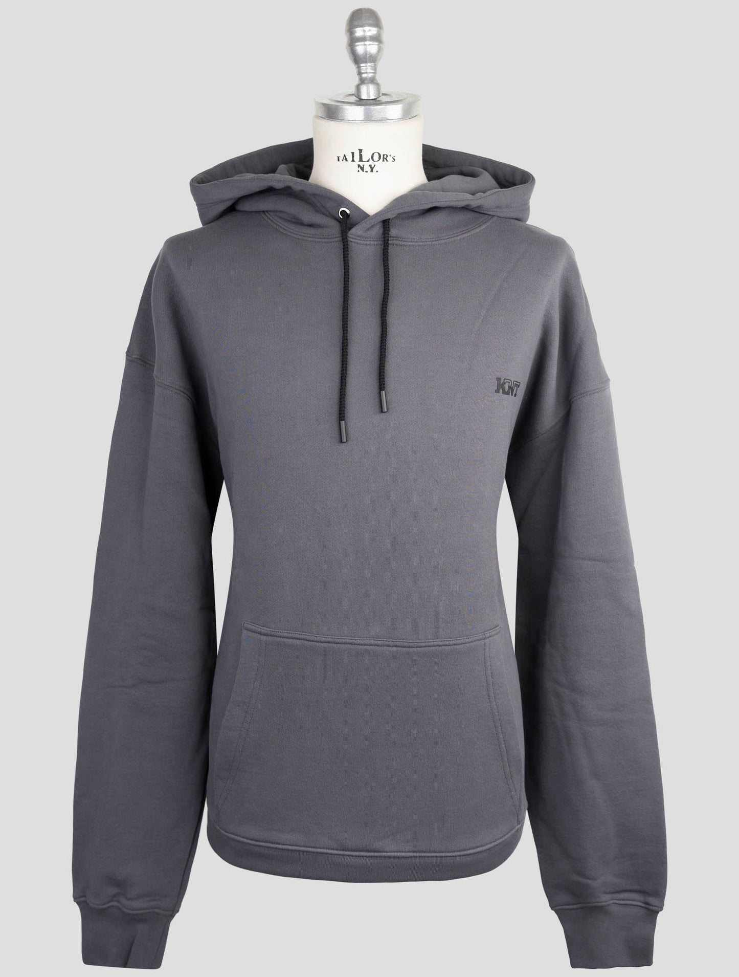 Kiton Knt Gray Cotton Sweater Hoodie