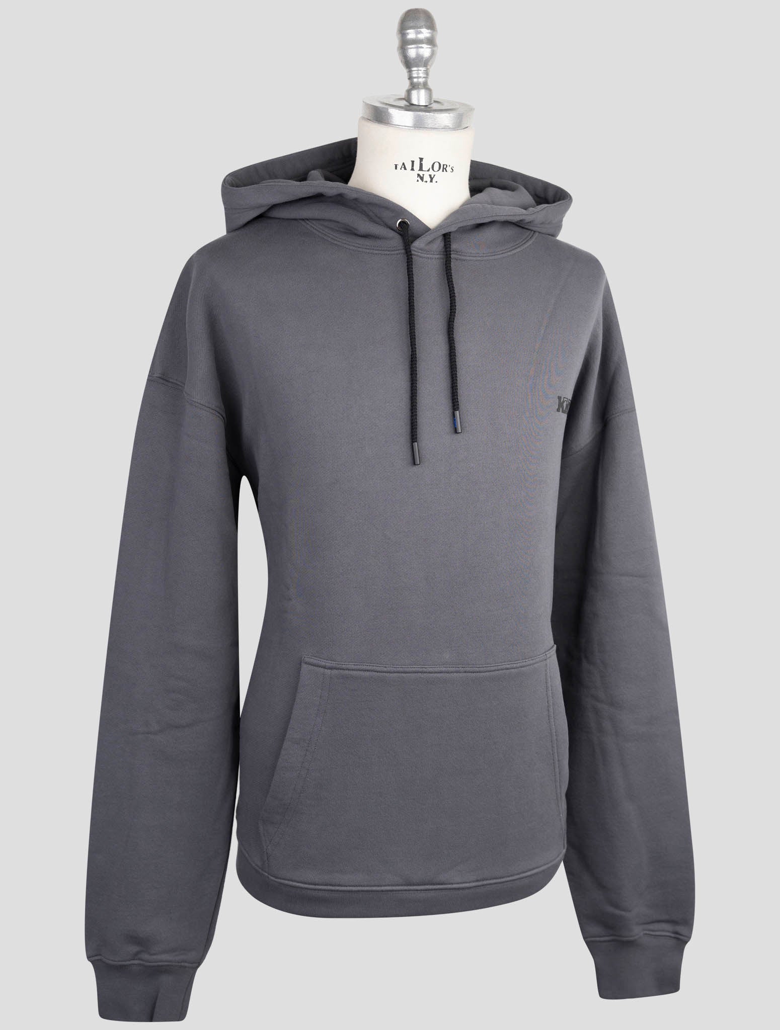 Kiton Knt Gray Cotton Sweater Hoodie