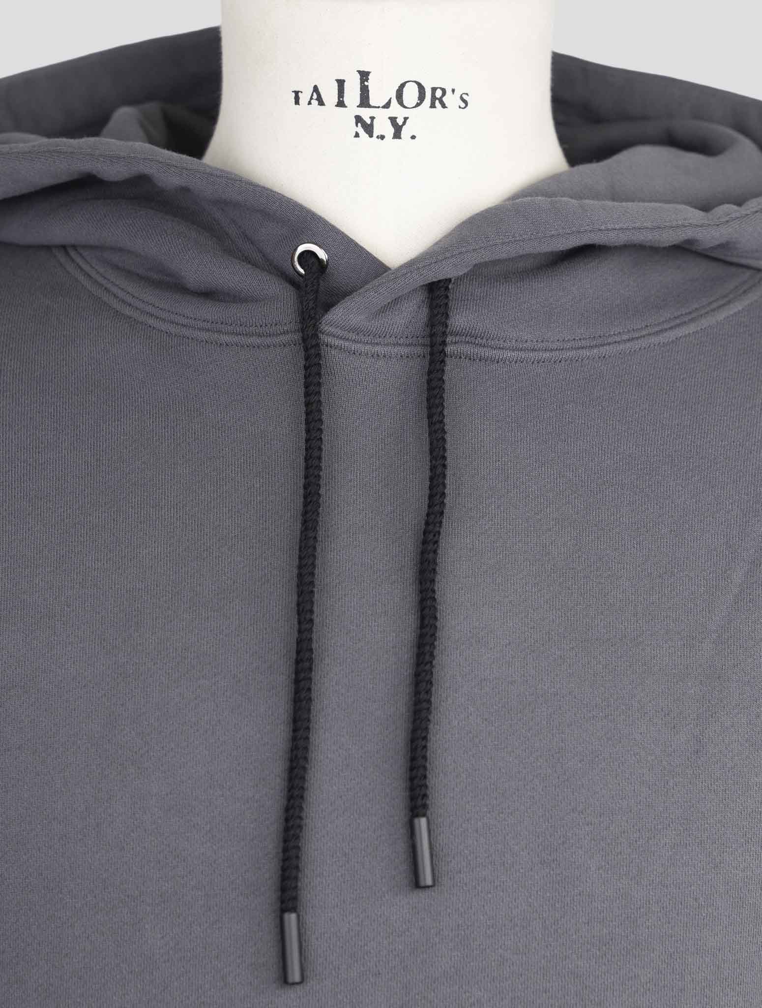 Kiton Knt Gray Cotton Sweater Hoodie