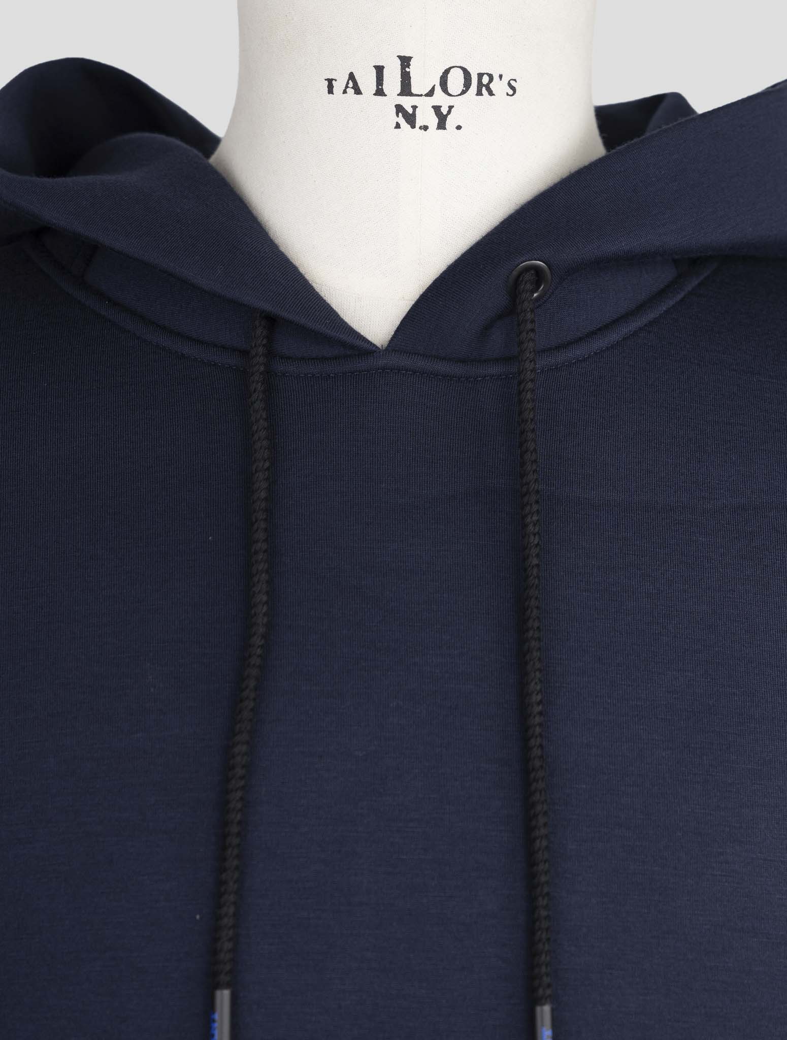 Kiton Knt Blue Viscose Ea Sweater Hoodie