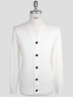 Kiton Knt White Cotton Sweater Cardigan