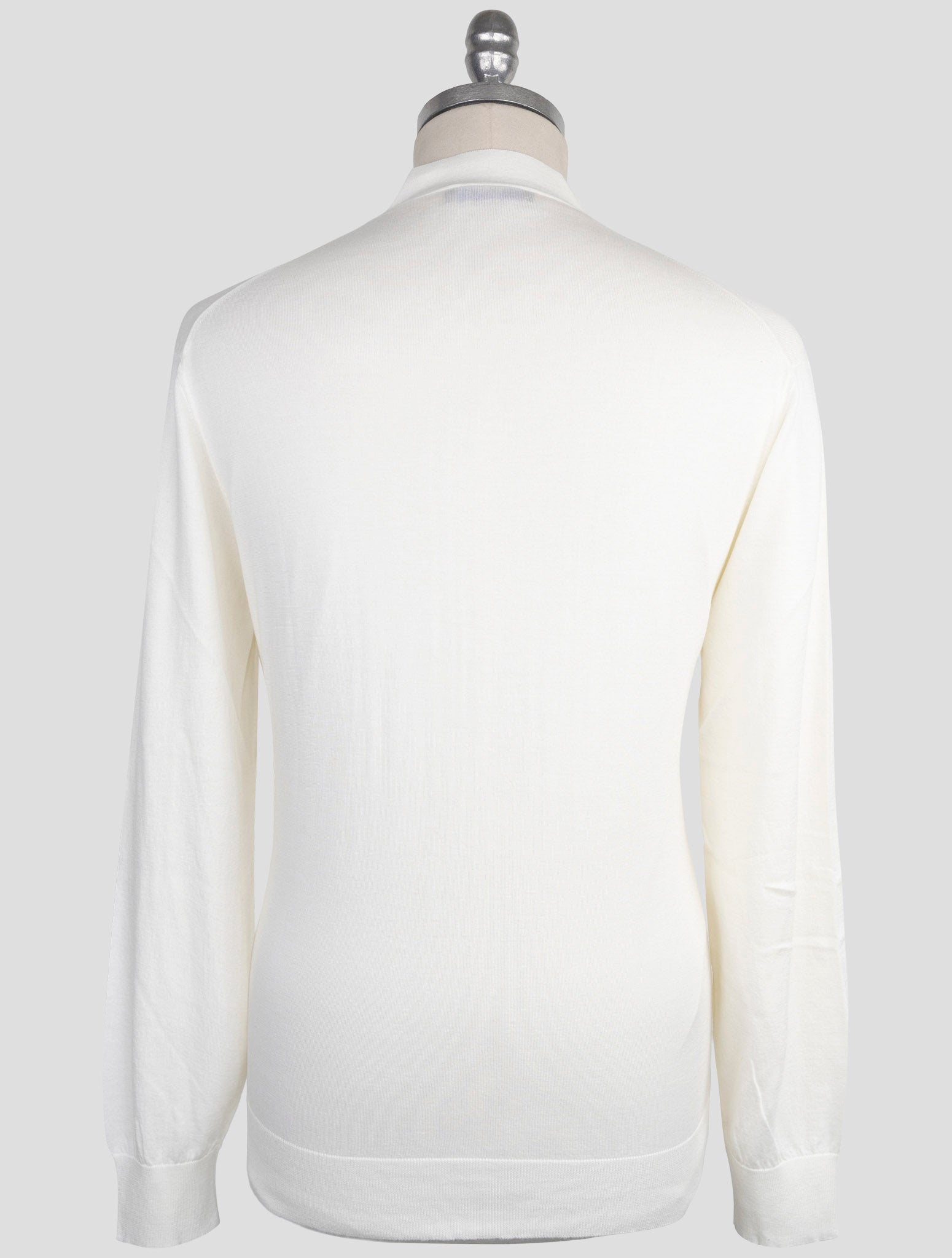Kiton Knt White Cotton Sweater Cardigan