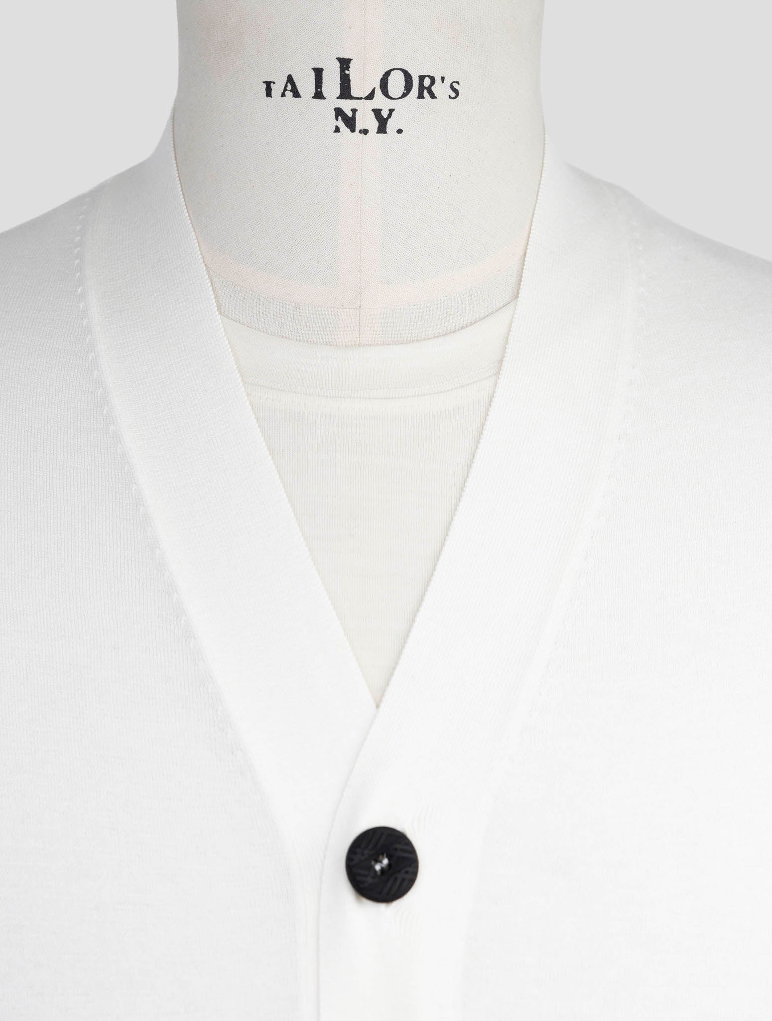 Kiton Knt White Cotton Sweater Cardigan