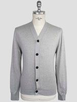 Kiton Knt Gray Cotton Sweater Cardigan