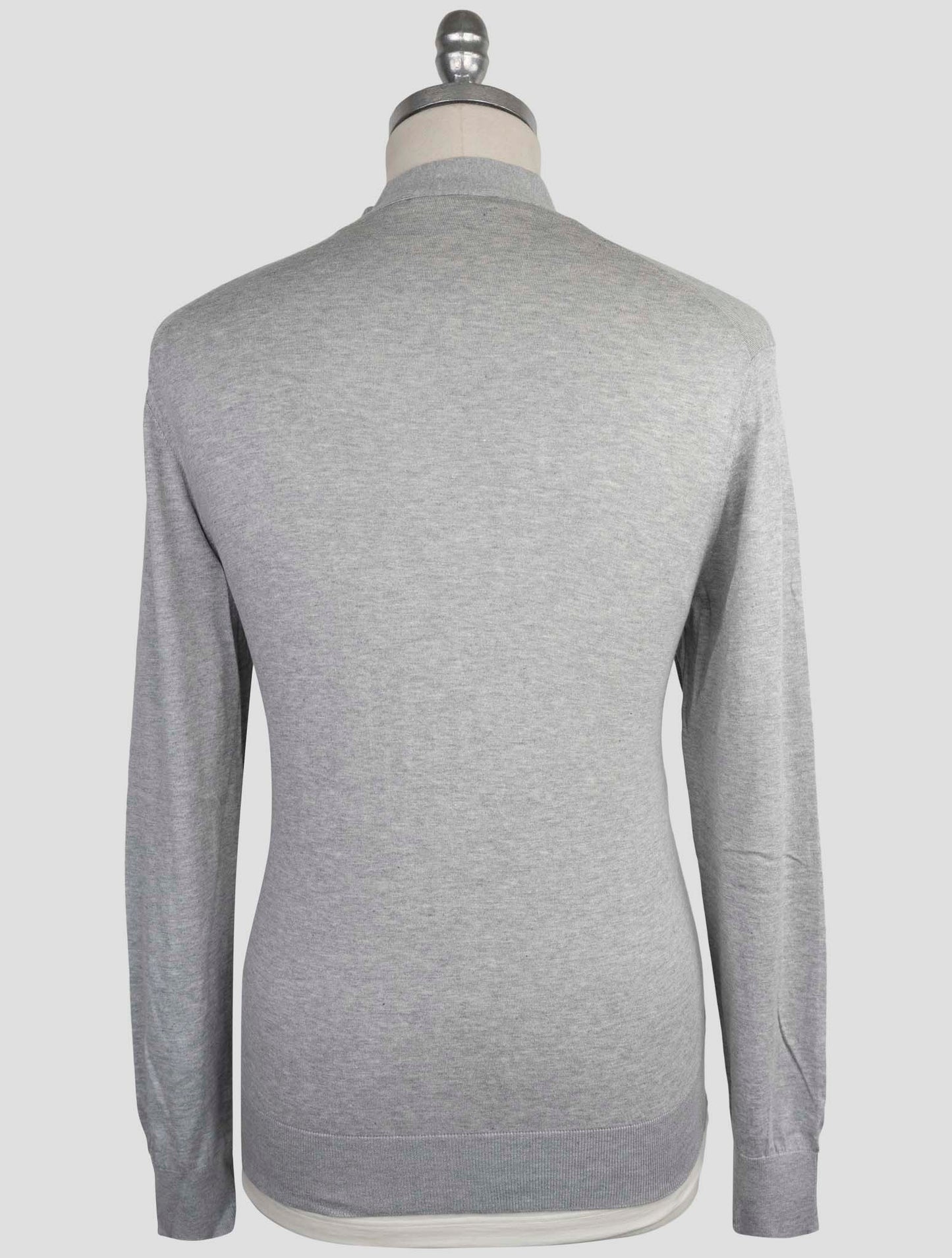 Kiton Knt Gray Cotton Sweater Cardigan