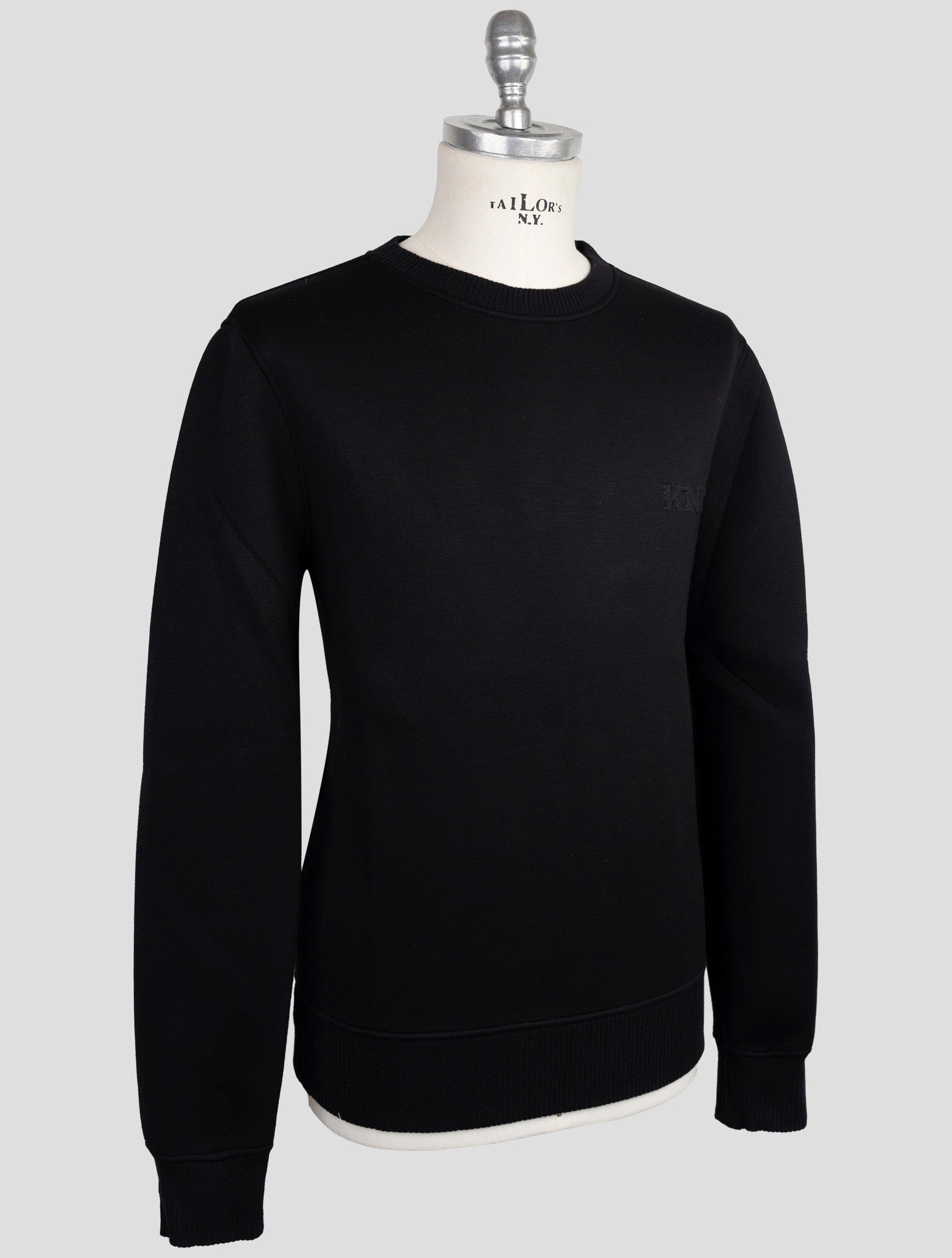 Kiton Knt Black Viscose Ea Sweater Crewneck