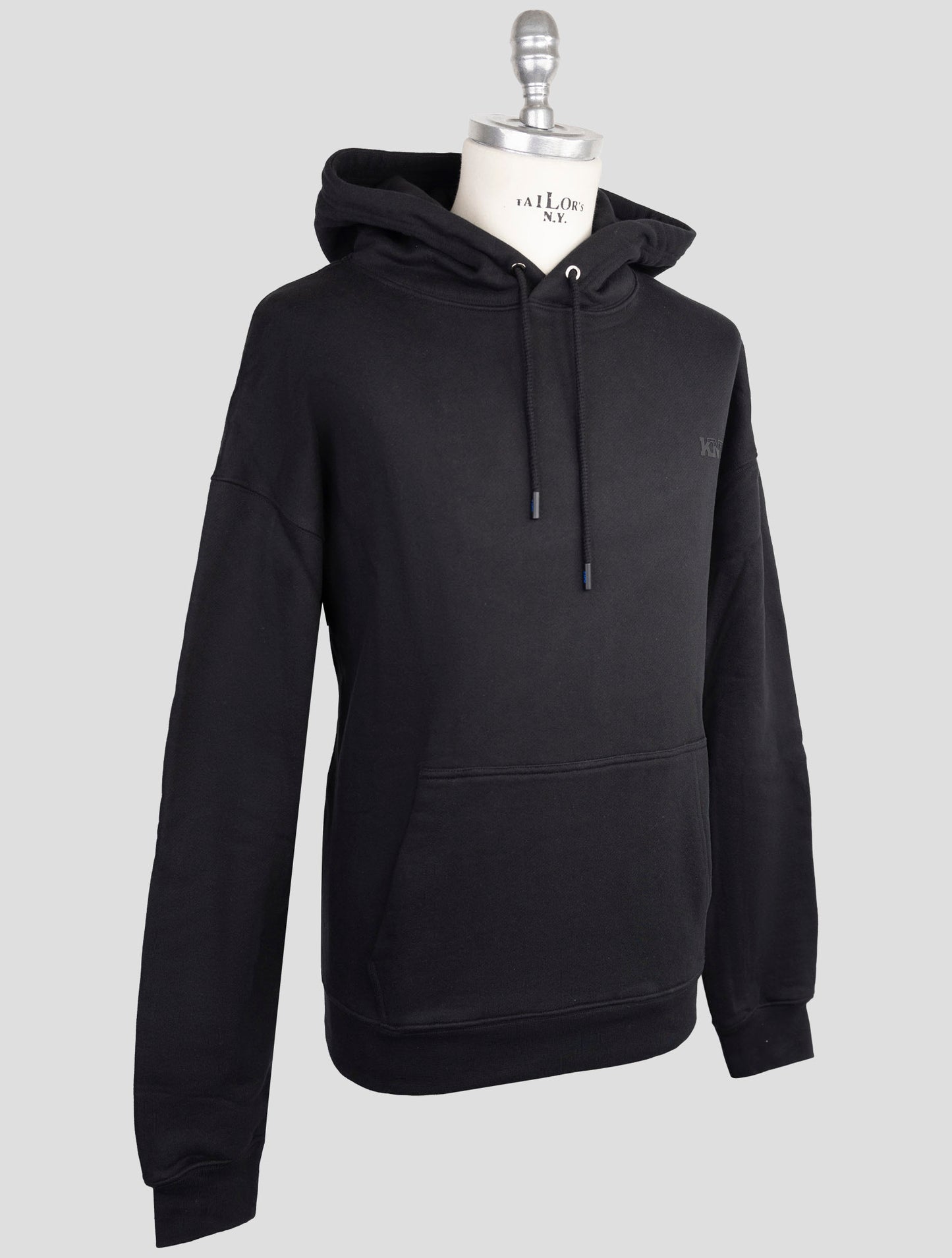 Kiton Knt Black Cotton Sweater Hoodie