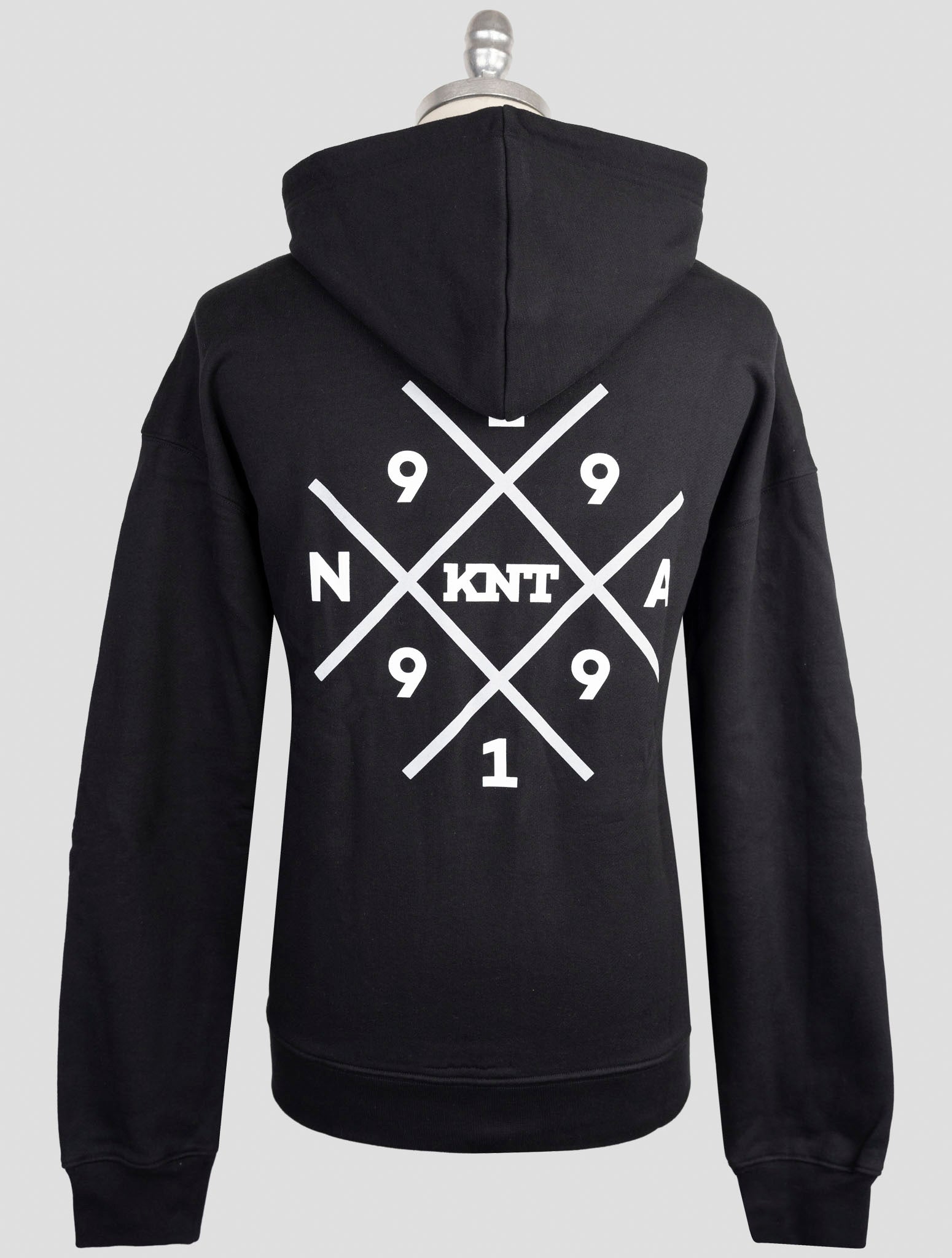 Kiton Knt Black Cotton Sweater Hoodie