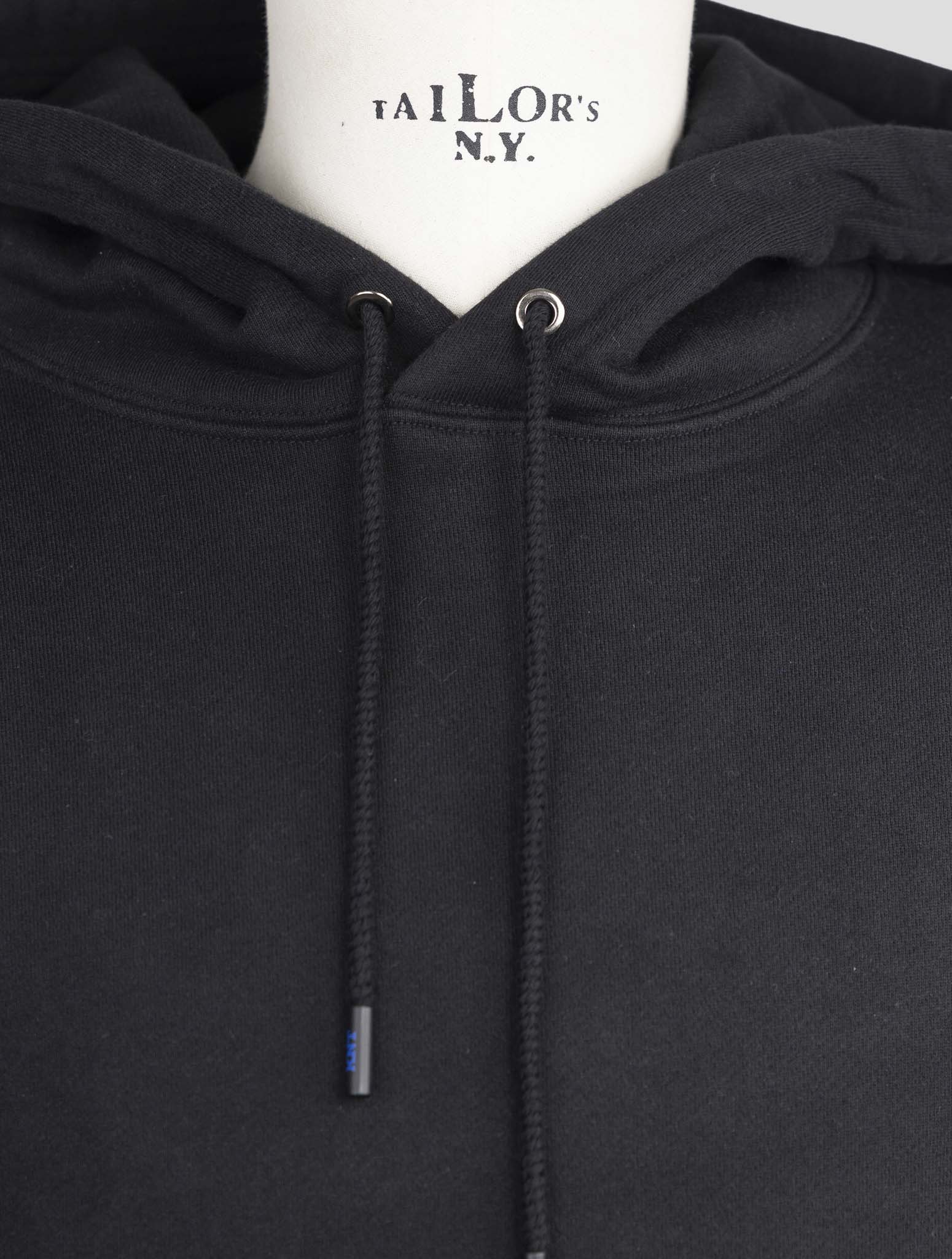 Kiton Knt Black Cotton Sweater Hoodie