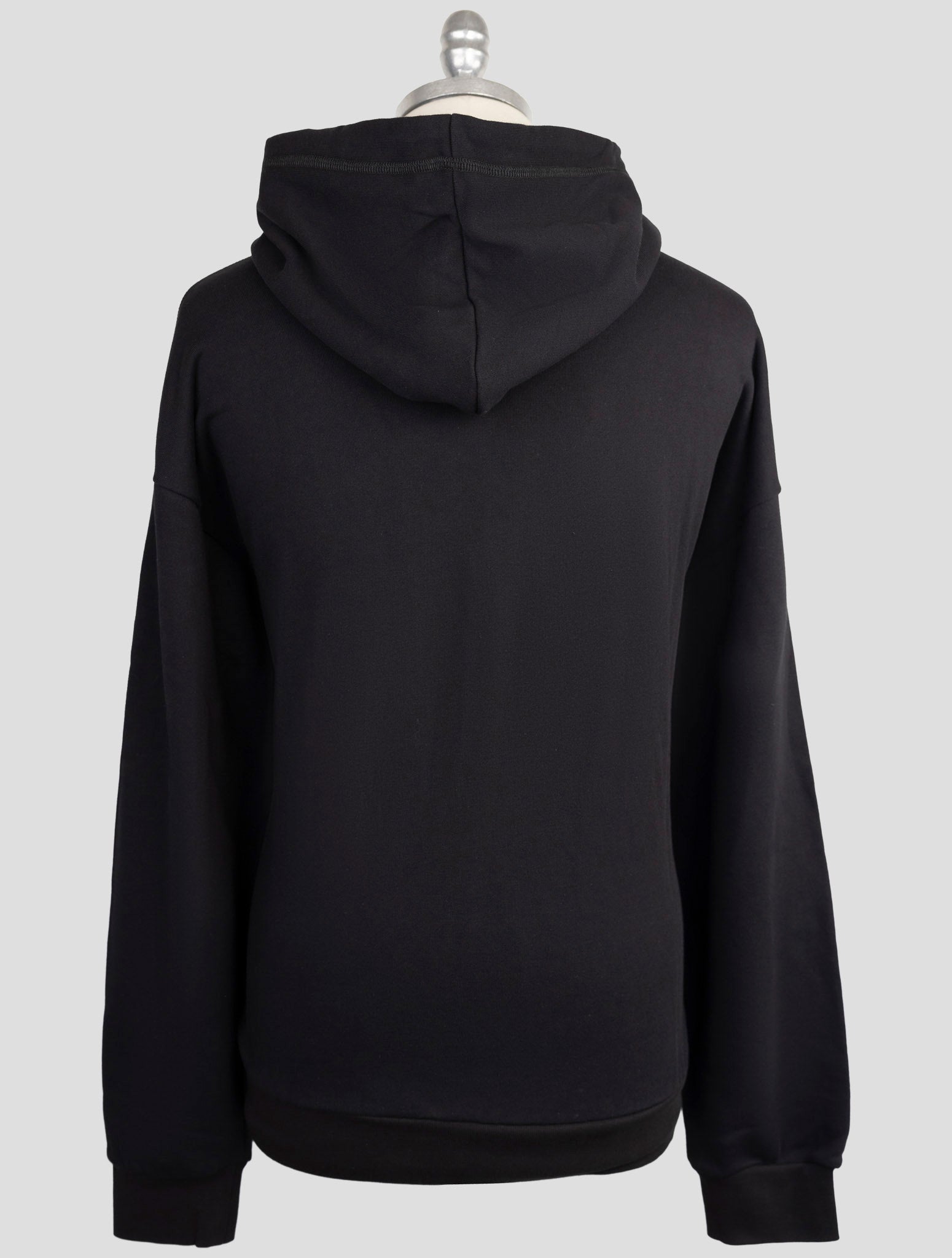 Kiton Knt Black Cotton Sweater Hoodie