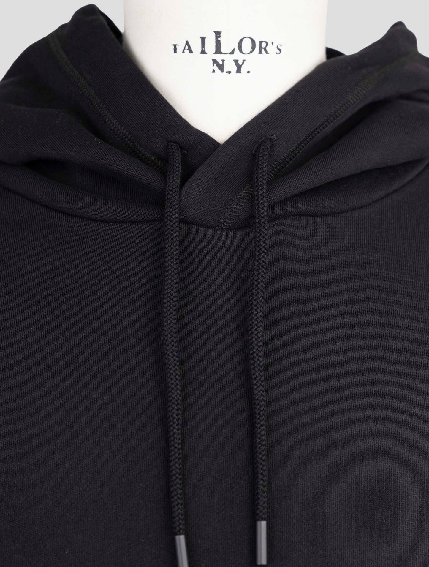 Kiton Knt Black Cotton Sweater Hoodie