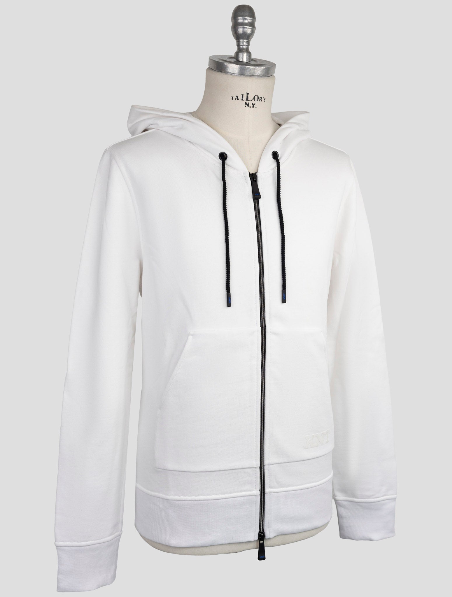 Kiton Knt White Cotton Sweater Full Zip