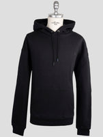 Kiton Knt Black Cotton Sweater Hoodie