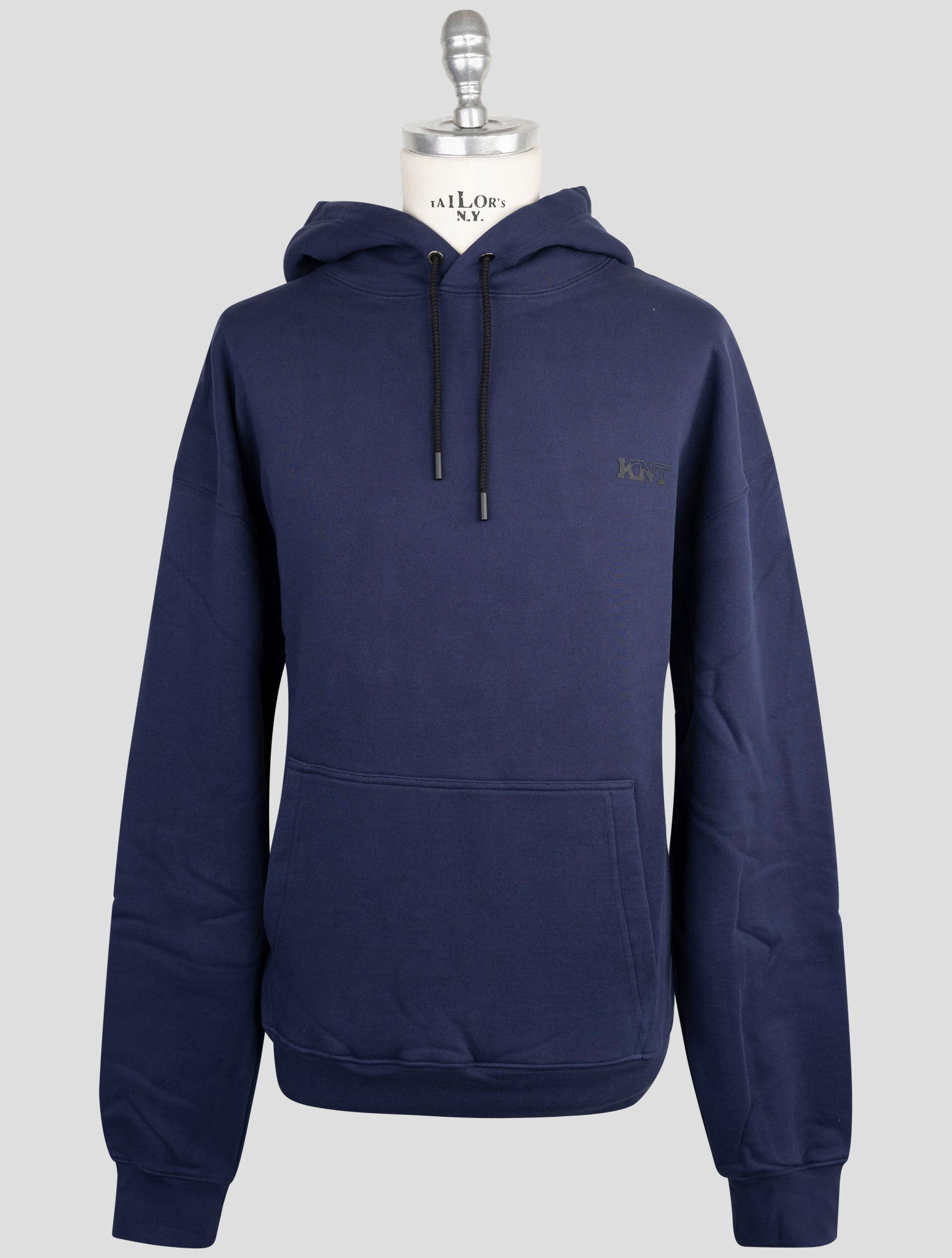 Kiton Knt Blue Cotton Sweater Hoodie