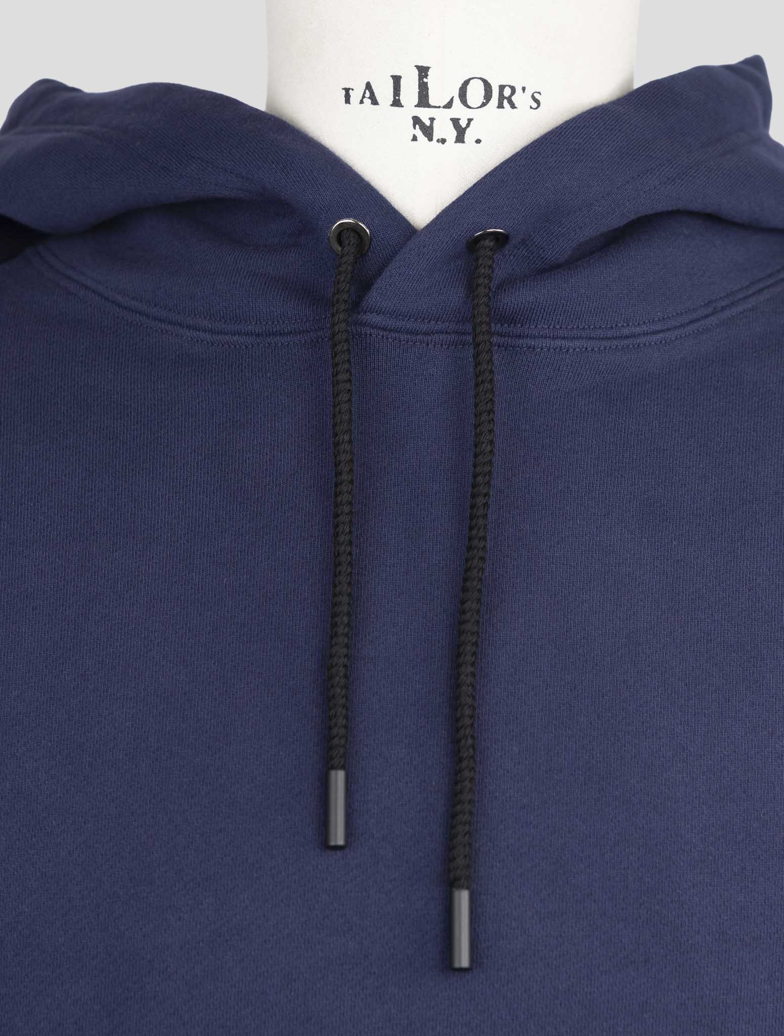 Kiton Knt Blue Cotton Sweater Hoodie