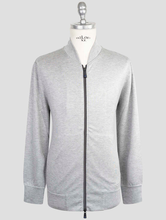 Kiton Knt Gray Viscose Ea Sweater Full Zip