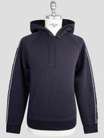 Kiton Knt Blue Cotton Sweater Hoodie