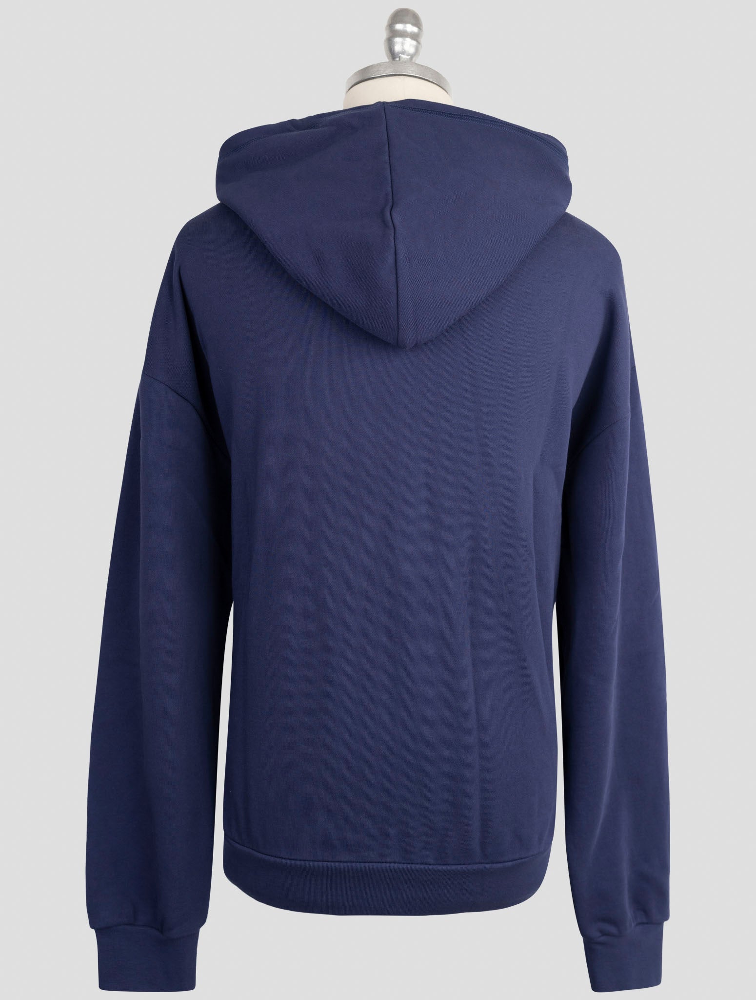 Kiton Knt Blue Cotton Sweater Hoodie