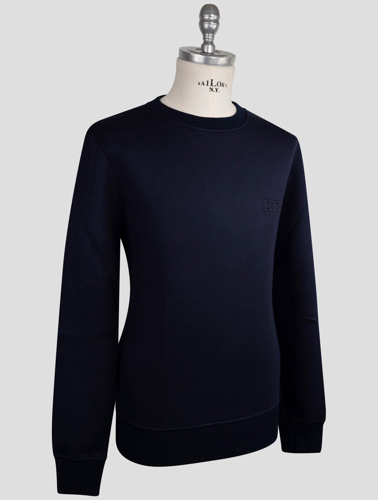 Kiton Knt Blue Viscose Ea Sweater Crewneck