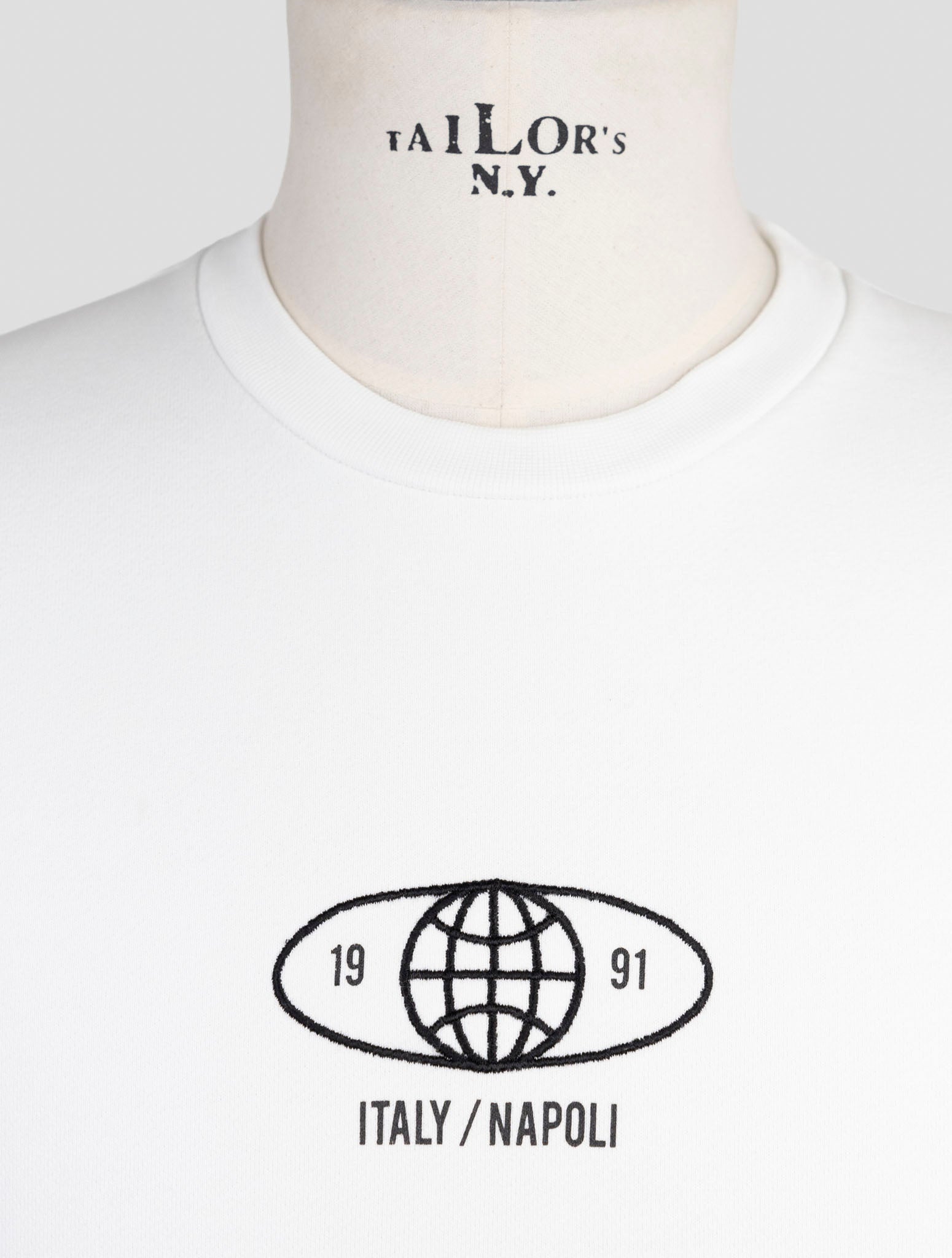 Kiton Knt White Cotton Sweater Crewneck