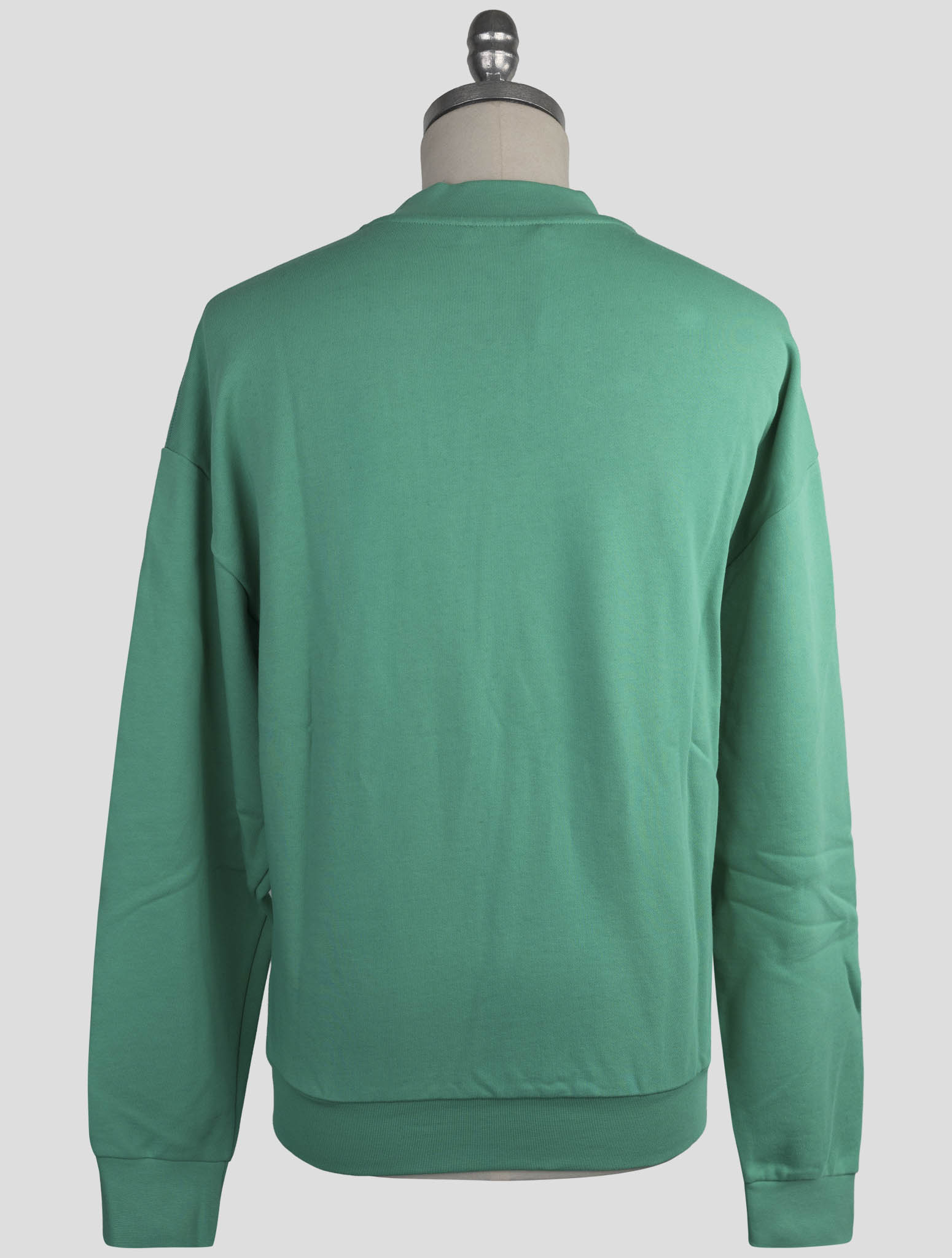 Kiton Knt Green Cotton Sweater Crewneck