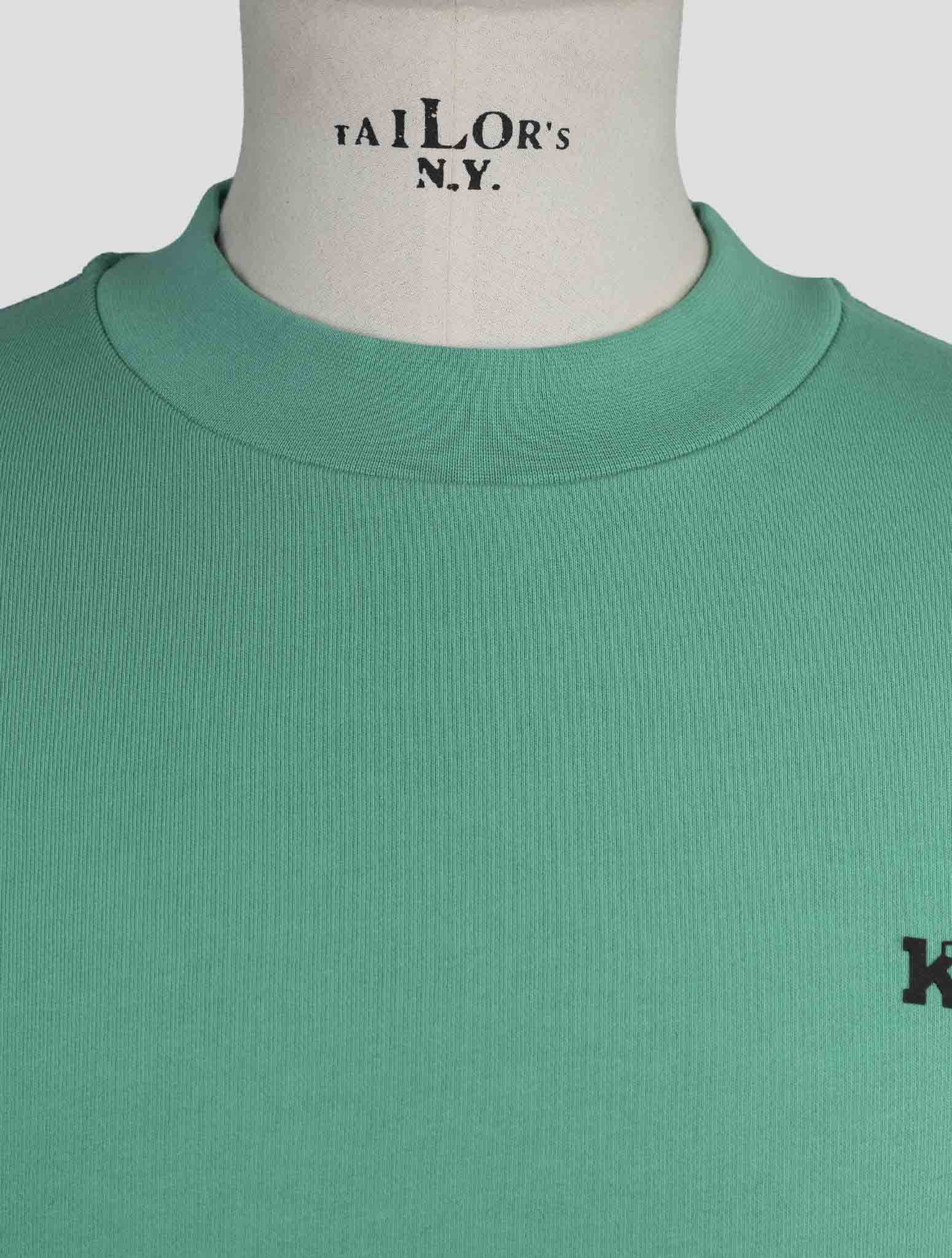 Kiton Knt Green Cotton Sweater Crewneck