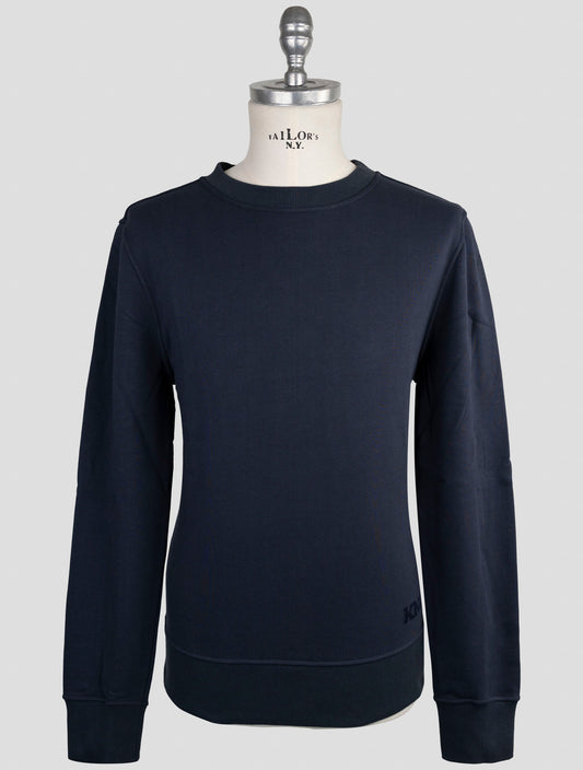 Kiton Knt Blue Cotton Sweater Crewneck