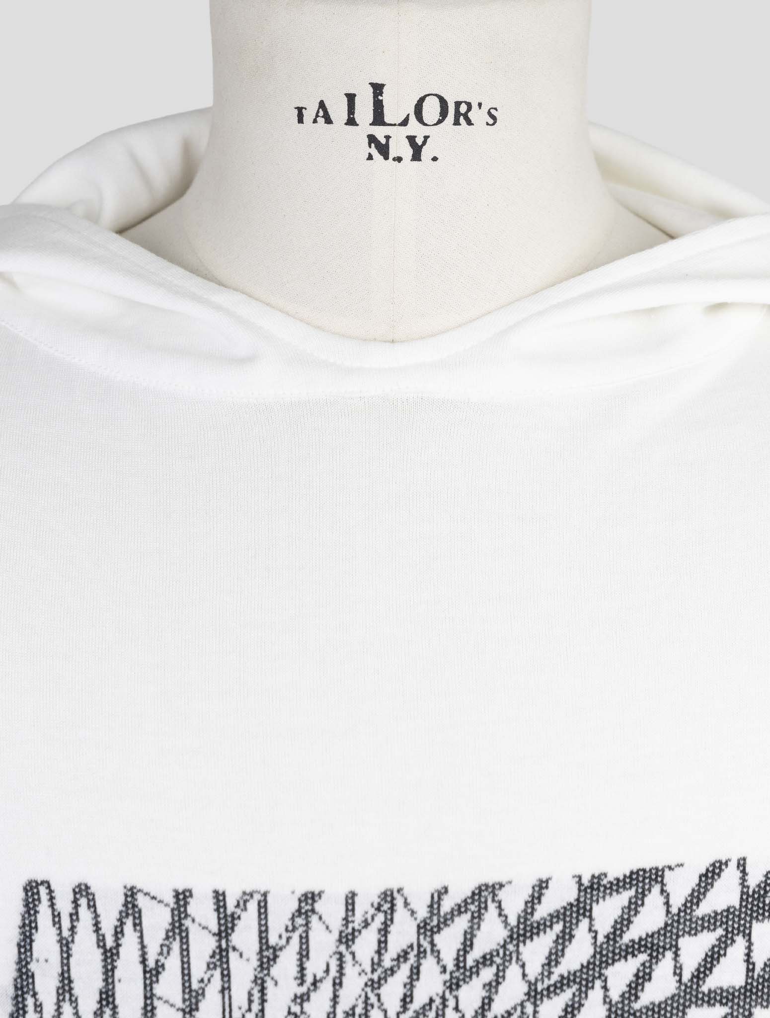 Kiton Knt White Cotton Sweater Hoodie