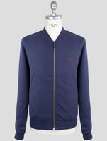 Kiton Knt Blue Cotton Sweater Full Zip