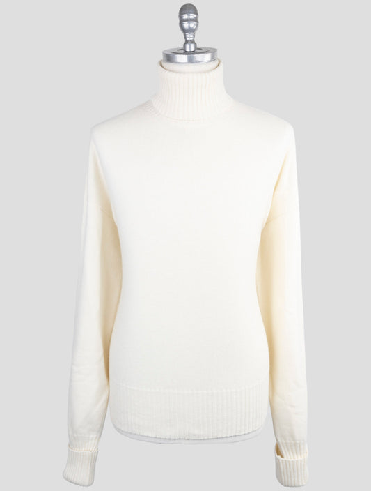 Kiton Knt White Virgin Wool Sweater Turtleneck
