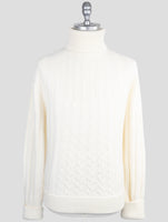 Kiton Knt White Virgin Wool Sweater Turtleneck