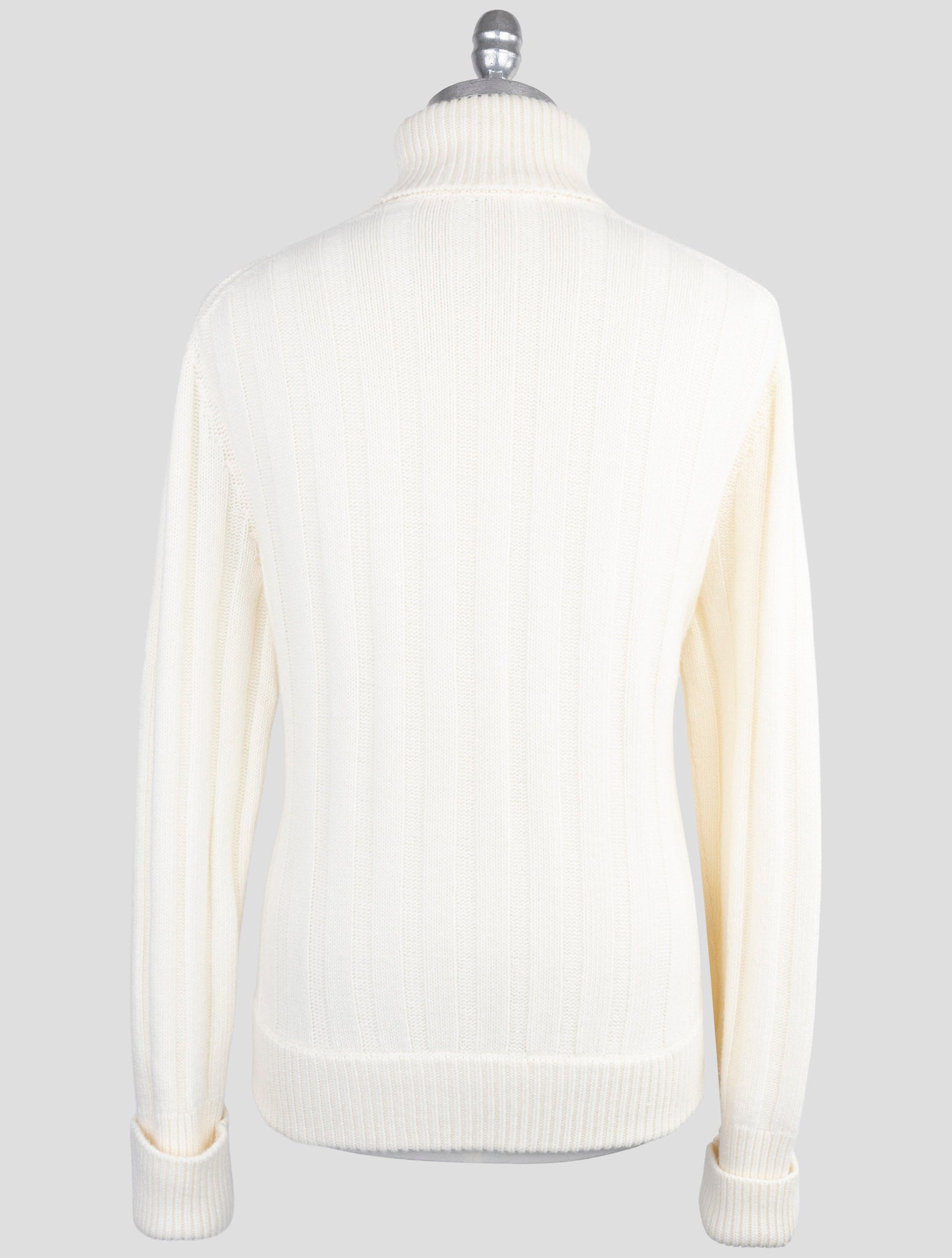 Kiton Knt White Virgin Wool Sweater Turtleneck
