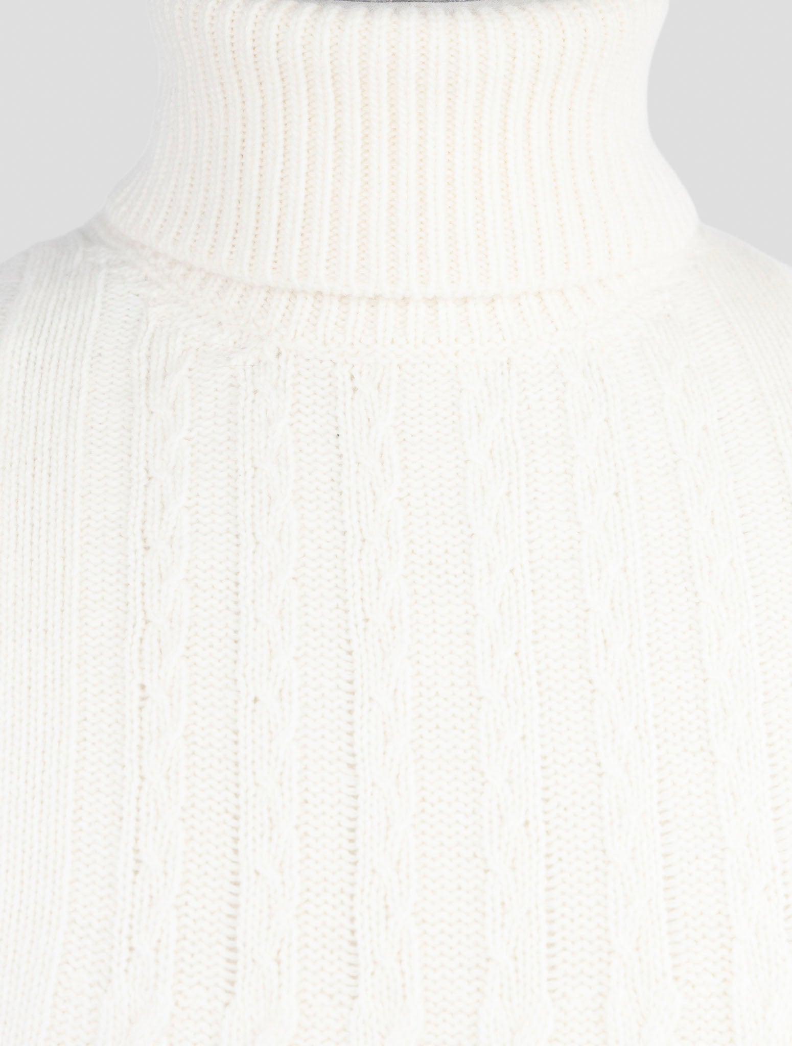 Kiton Knt White Virgin Wool Sweater Turtleneck