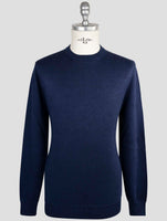 Kiton Knt Blue Linen Cotton Sweater Crewneck