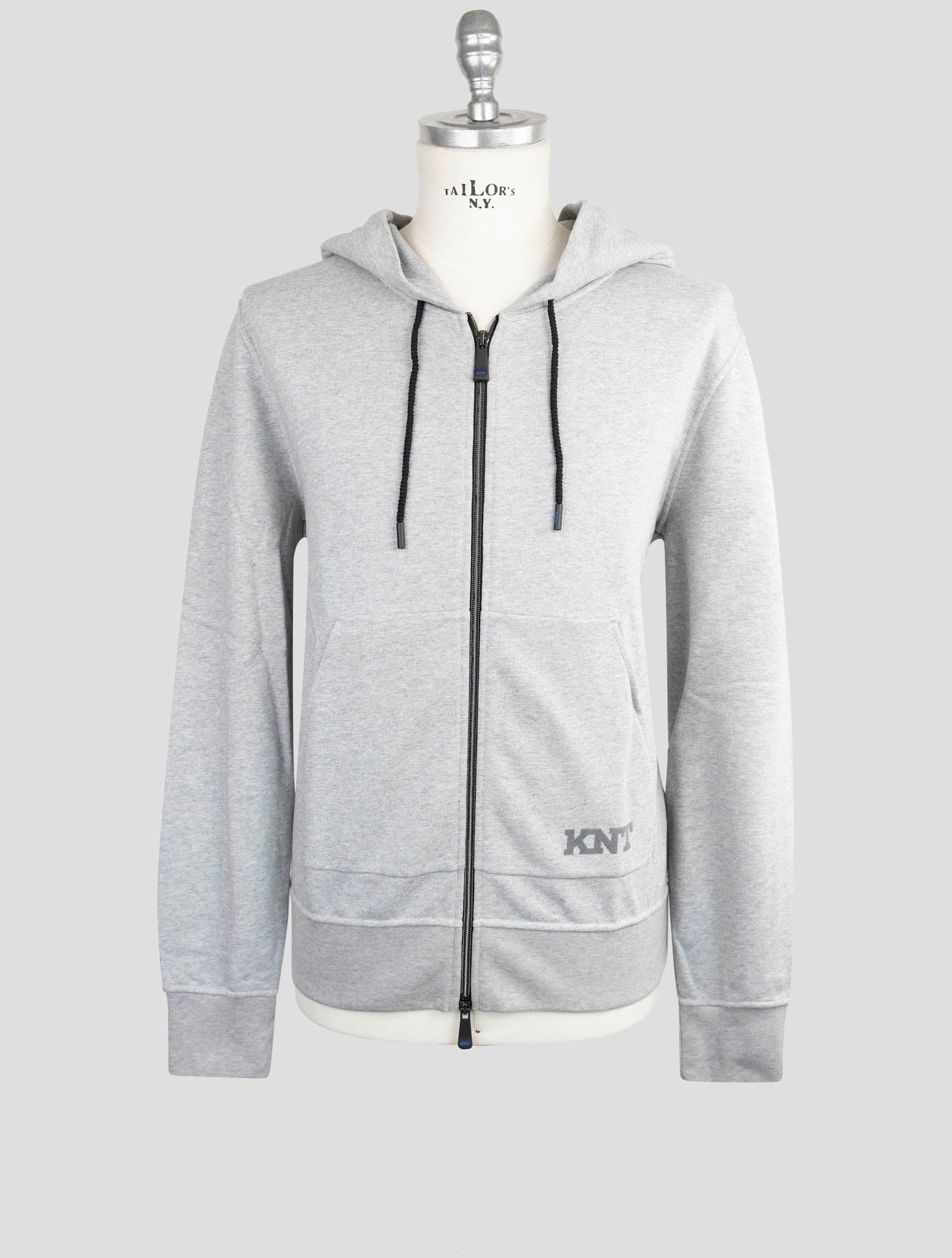 Kiton Knt Gray Cotton Sweater Full Zip
