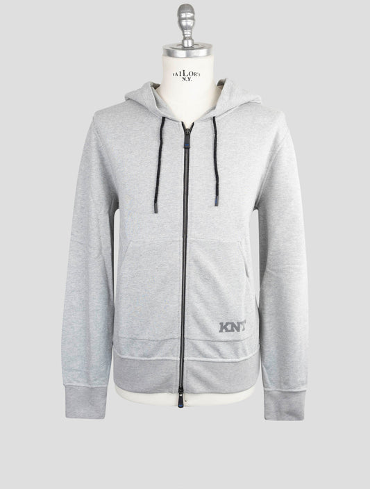 Kiton Knt Gray Cotton Sweater Full Zip