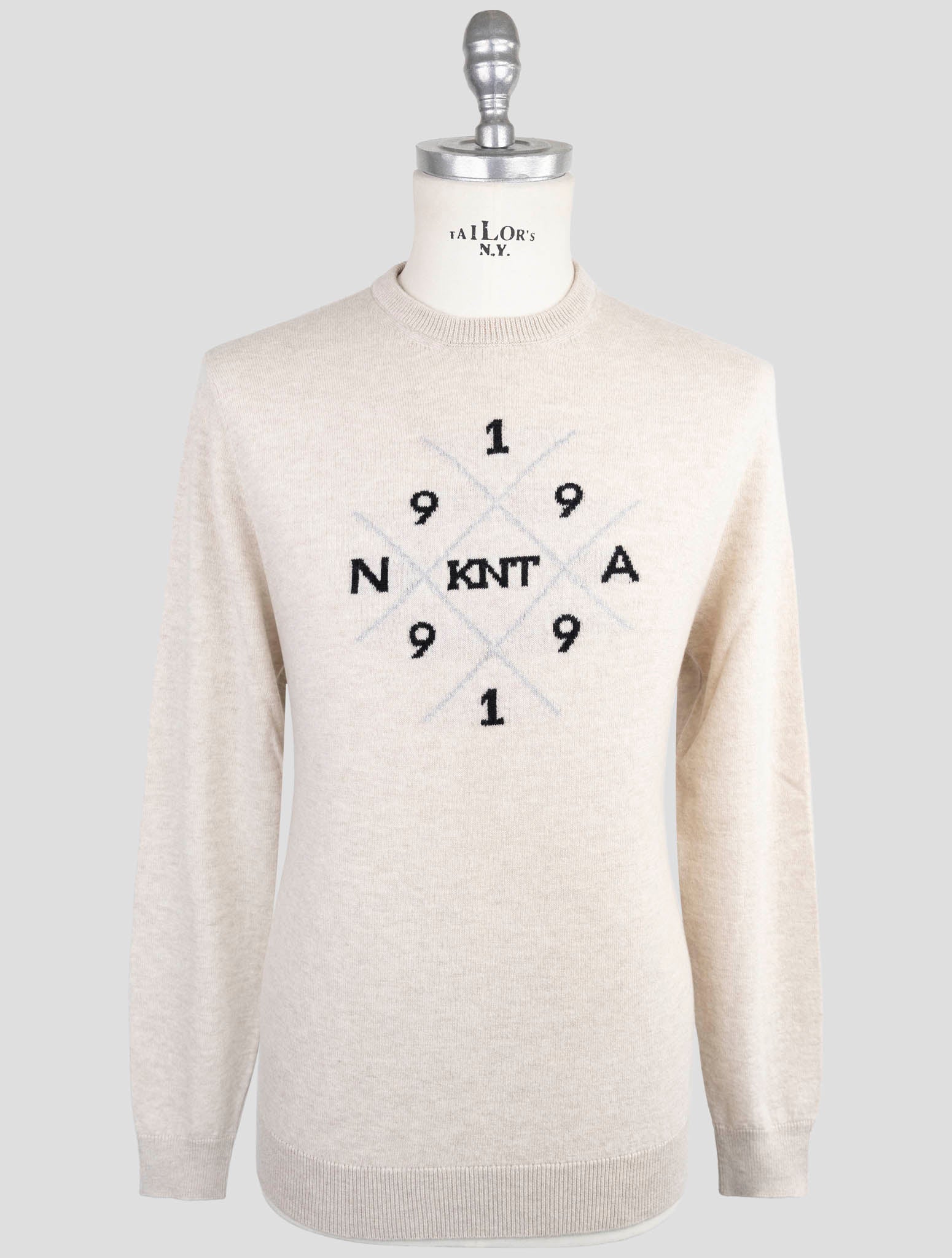 Kiton Knt Beige Virgin Wool Sweater Crewneck