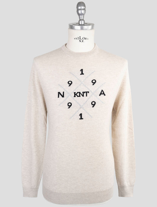 Kiton Knt Beige Virgin Wool Sweater Crewneck