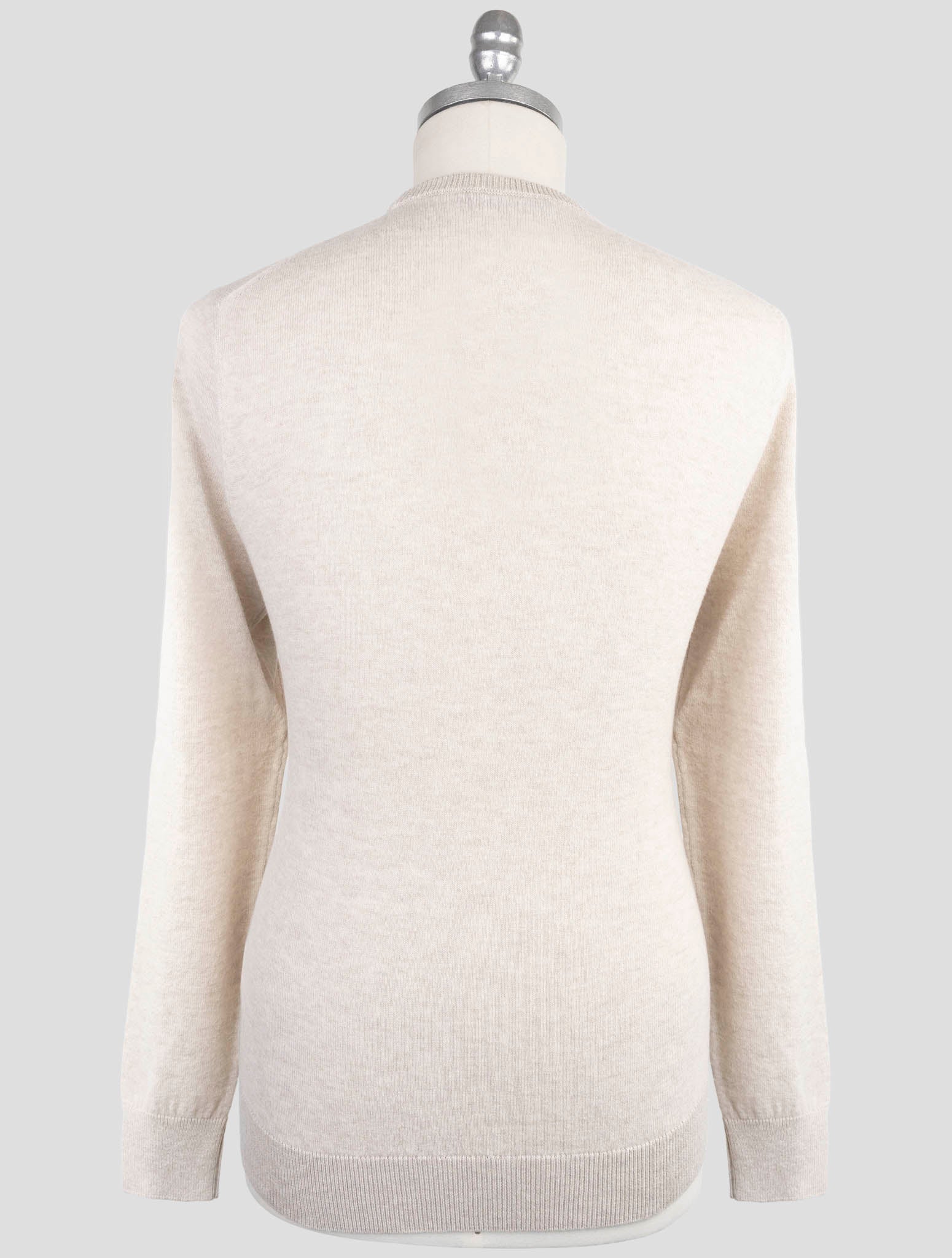 Kiton Knt Beige Virgin Wool Sweater Crewneck