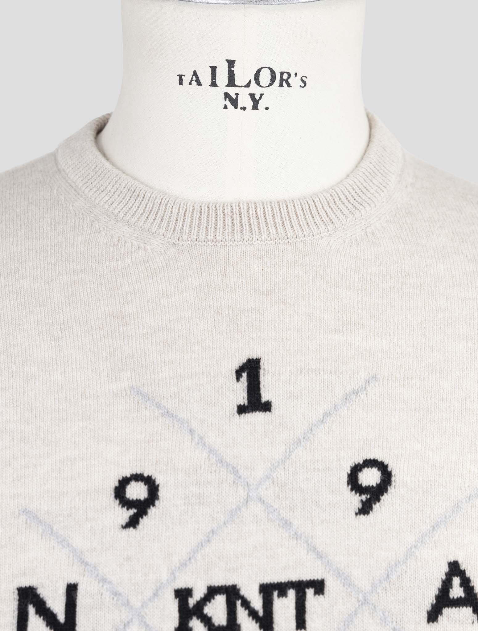 Kiton Knt Beige Virgin Wool Sweater Crewneck