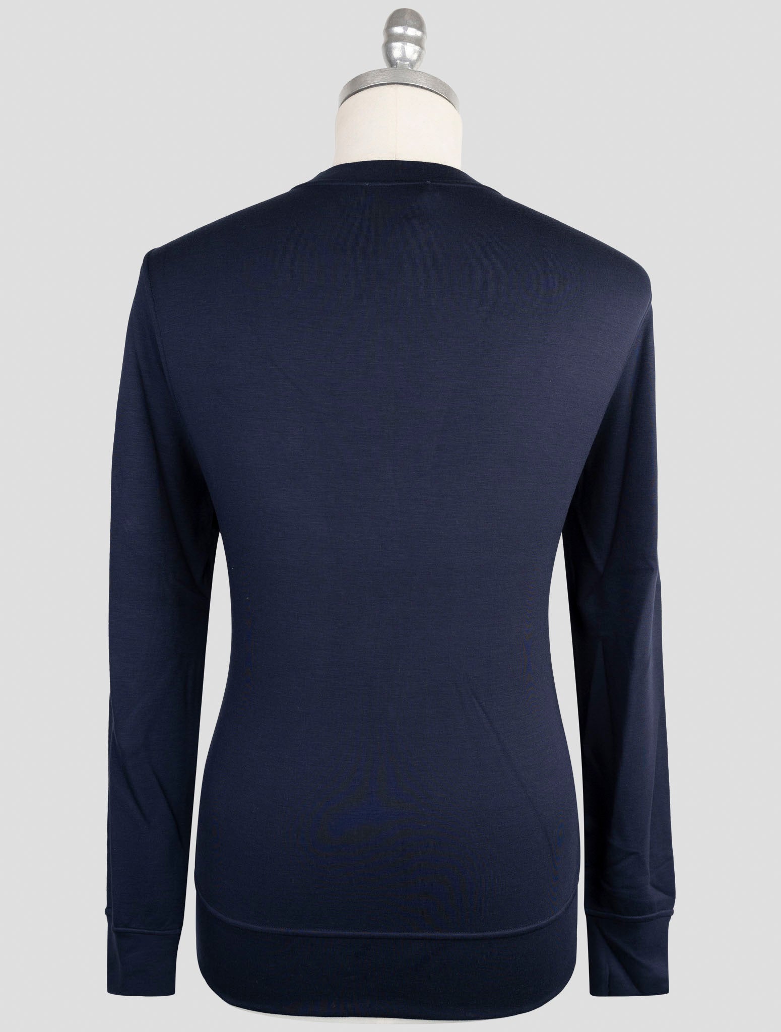 Kiton Knt Blue Viscose Ea Sweater Crewneck