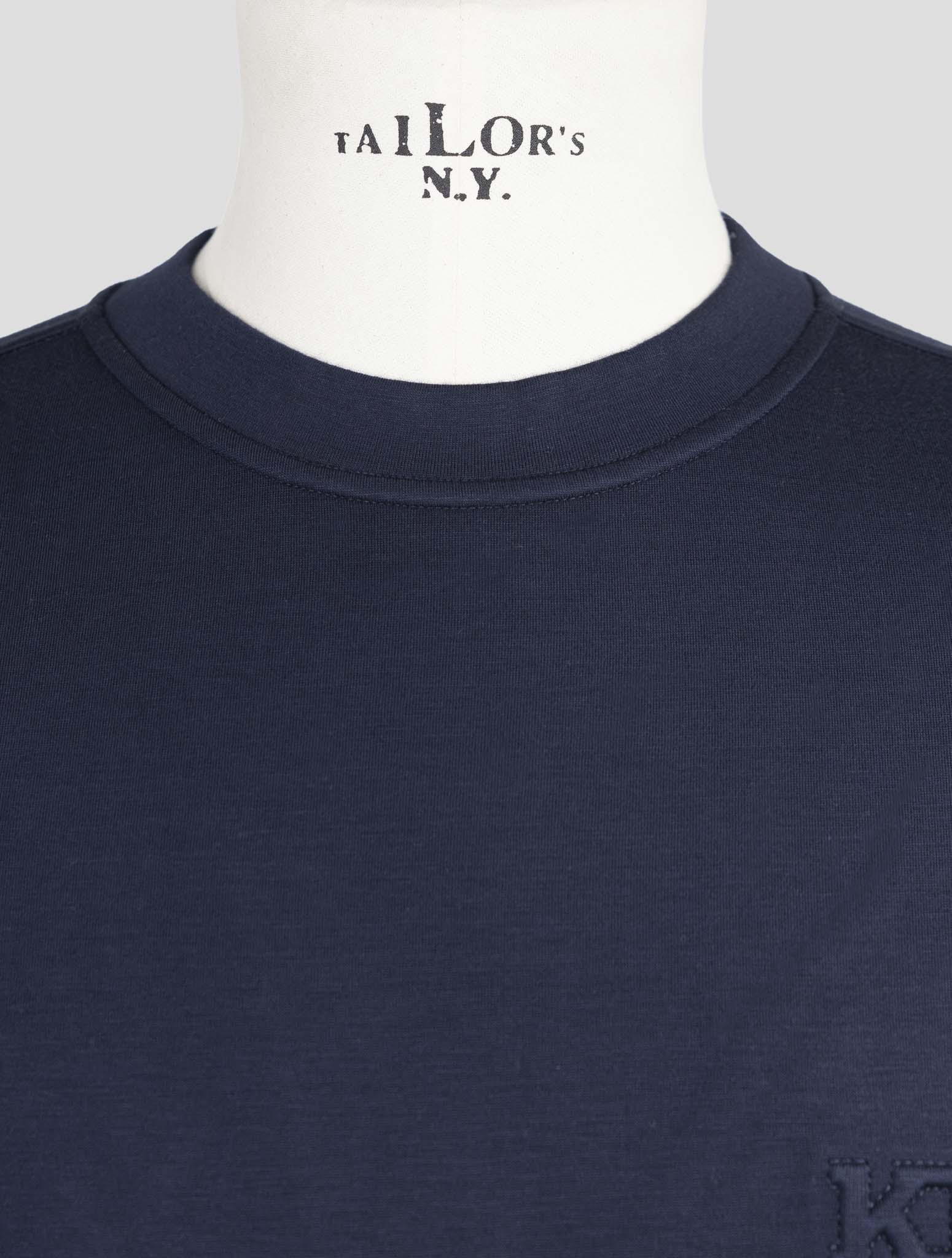 Kiton Knt Blue Viscose Ea Sweater Crewneck