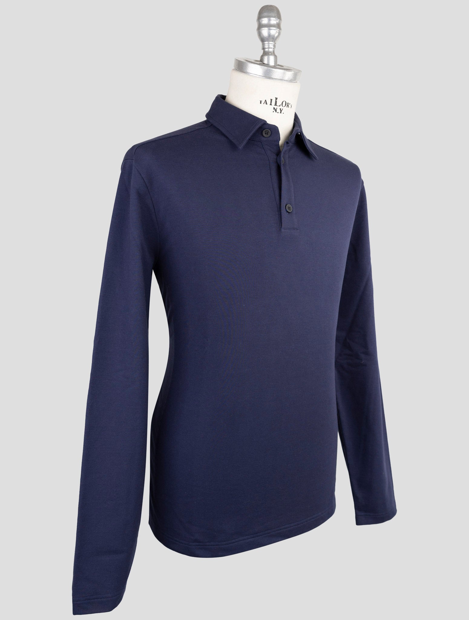Kiton Knt Blue Cotton Ea Sweater Polo