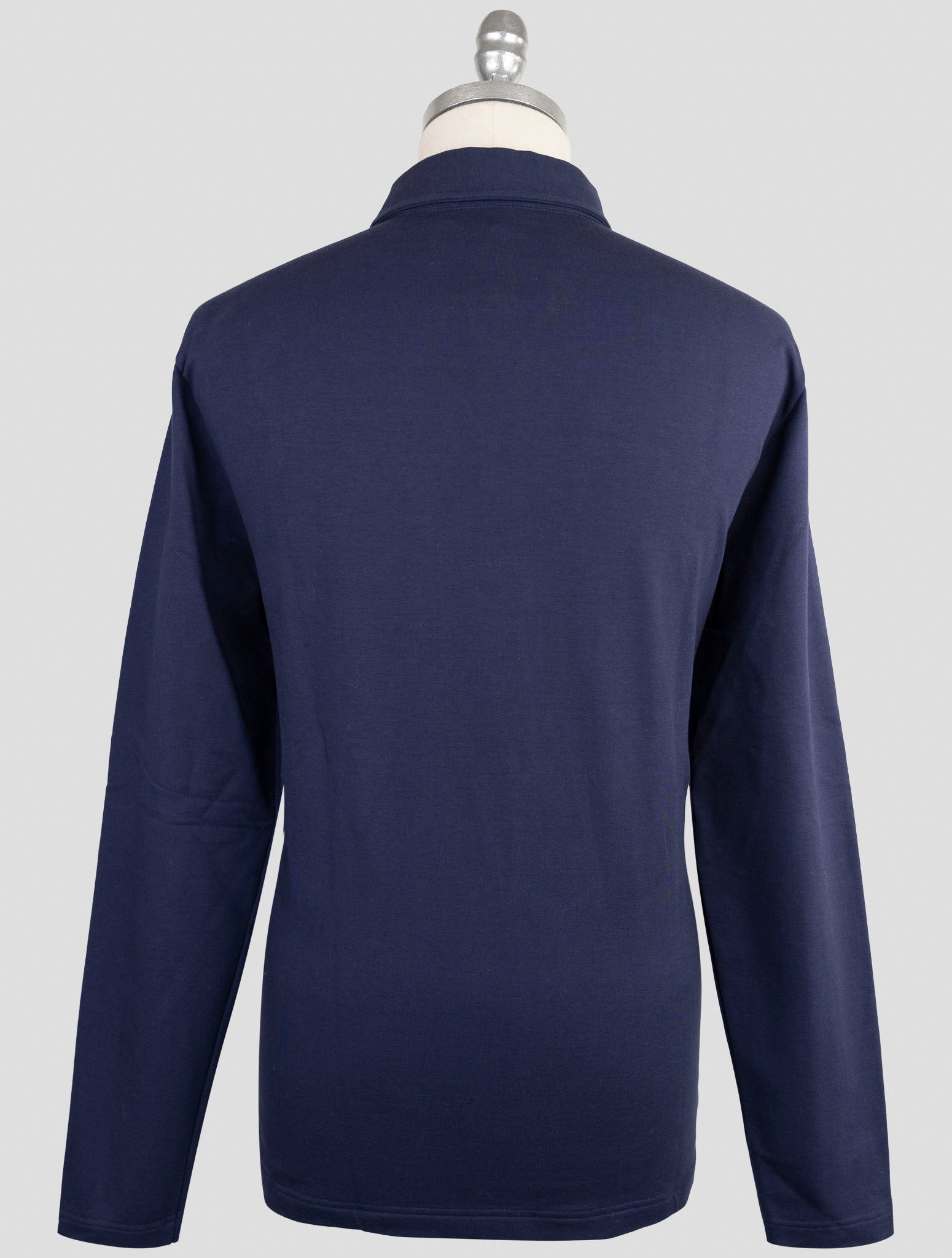 Kiton Knt Blue Cotton Ea Sweater Polo