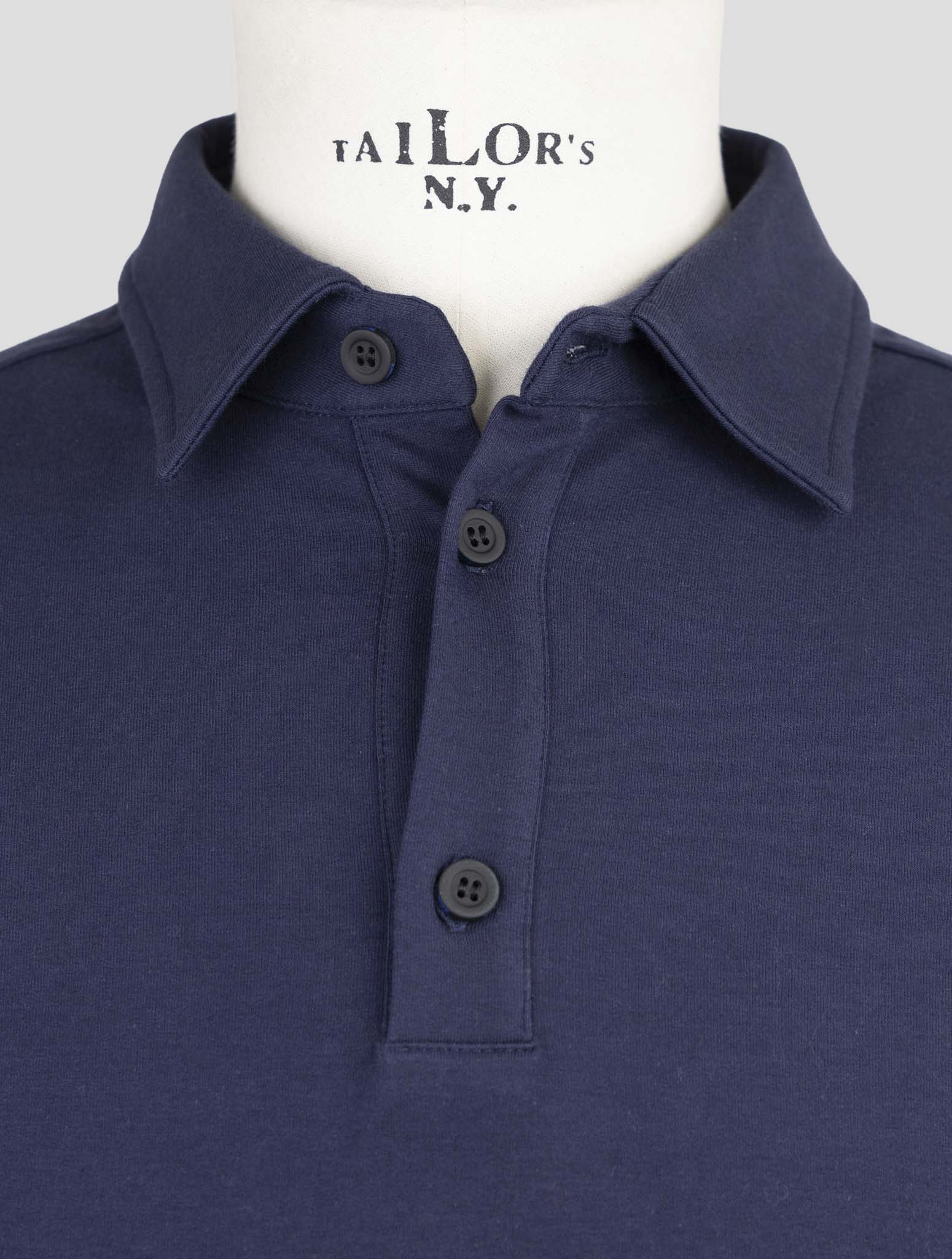 Kiton Knt Blue Cotton Ea Sweater Polo